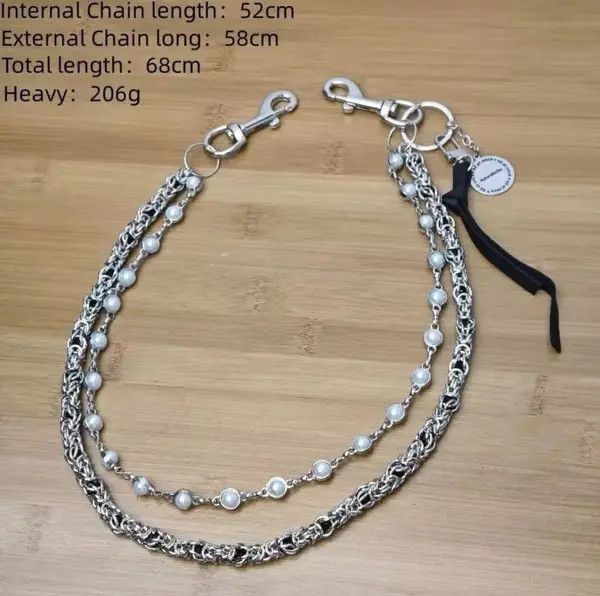 Japanese Brand 2 Layer Natural Echo Pearled Wallet Chain Size ONE SIZE - 8 Thumbnail