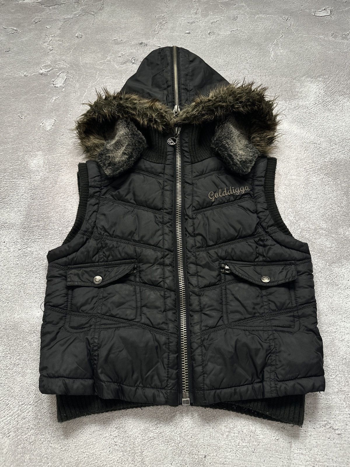 トップス IFSIXWASNINE thunder bird fur gilet If Six Was Nine Vintage Y2K Crpped Faux Fur Vest LGB Style UNISEX