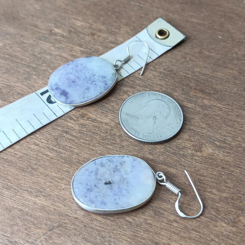 Designer Lepidolite gemstone earrings Size ONE SIZE - 2 Thumbnail