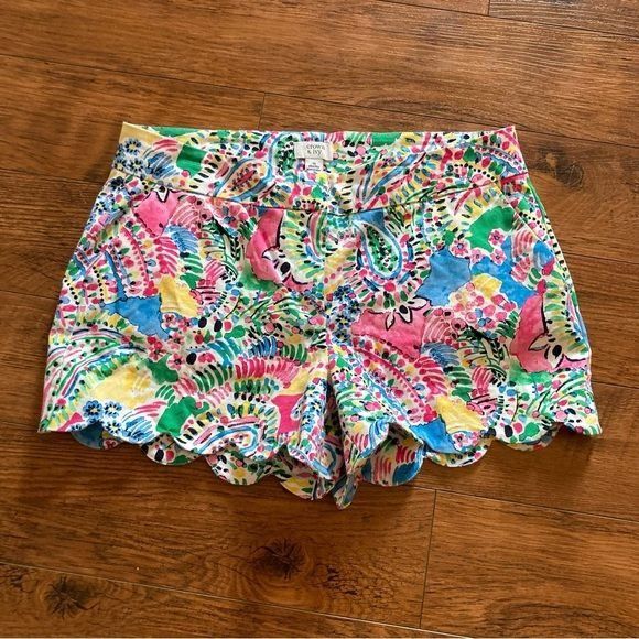 Other Crown & Ivy Shorts Size 10 scalloped hem Women’s Pink Blue C Size 32" / US 10 / IT 46 - 1 Thumbnail