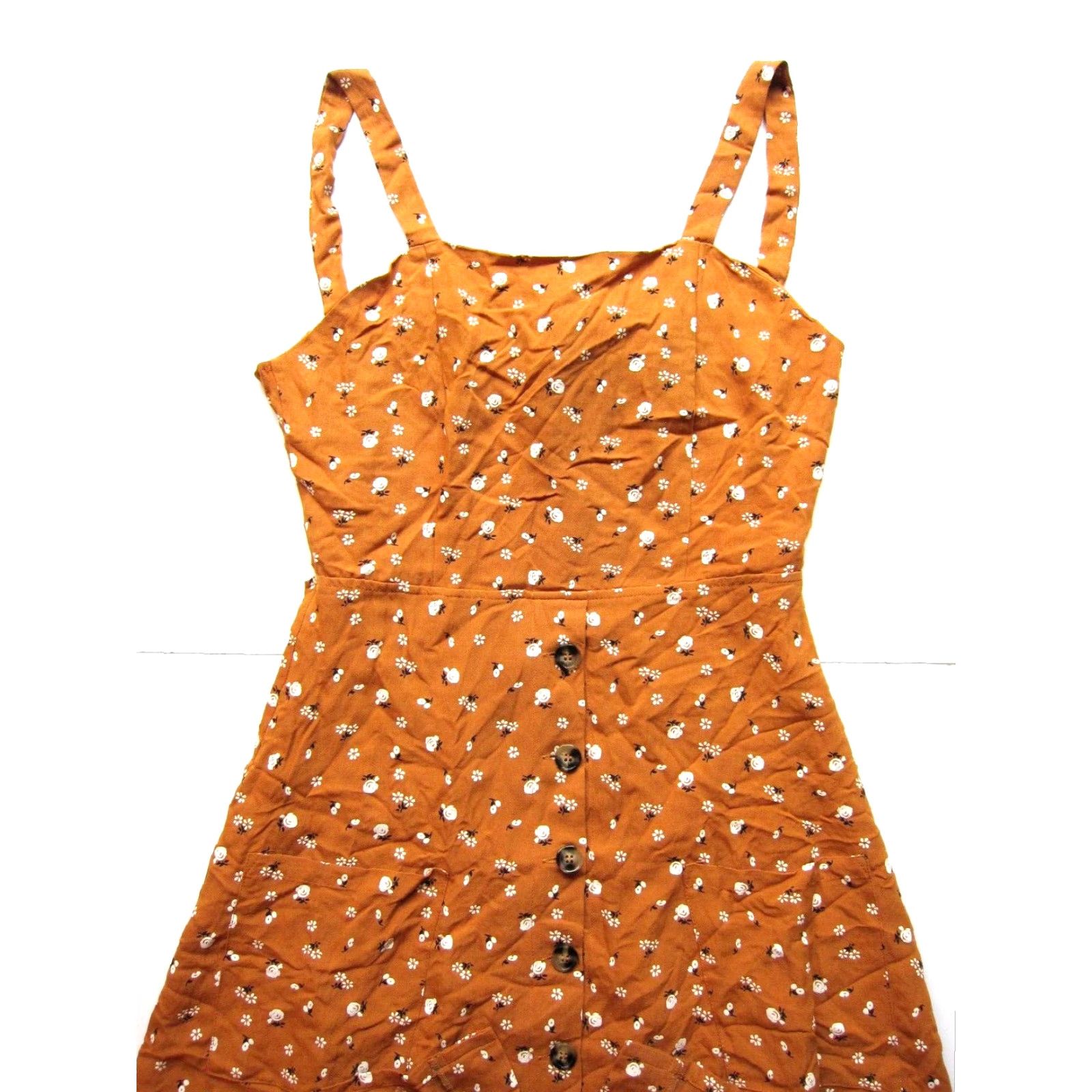 Vintage Baloot Floral Midi Sundress Tank Dress Sun Dress Large Orange White Black Pockets Rayon Dress L Women Size L / US 10 / IT 46 - 6 Thumbnail