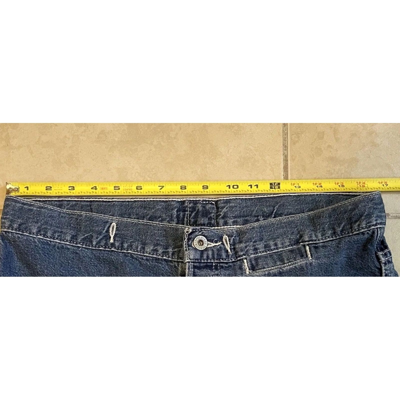 Vintage VINTAGE Levis Baggy Cargo Capri Jeans 33 24 Women Blue Big Pockets Striped 90s Y2K Retro Hip Hop Punk Logo Jeans Mens Womens Boys Girls Size 24" / US 00 / IT 34 - 7 Thumbnail