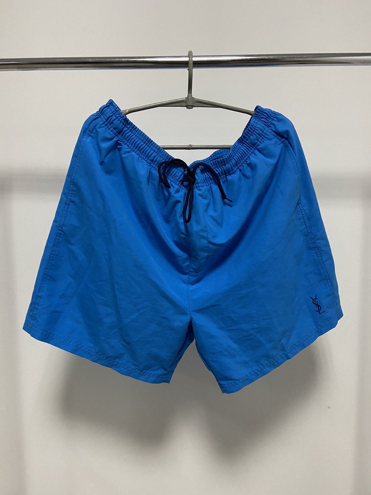 Yves Saint Laurent Shorts Vintage Small Logo YSL Nylon