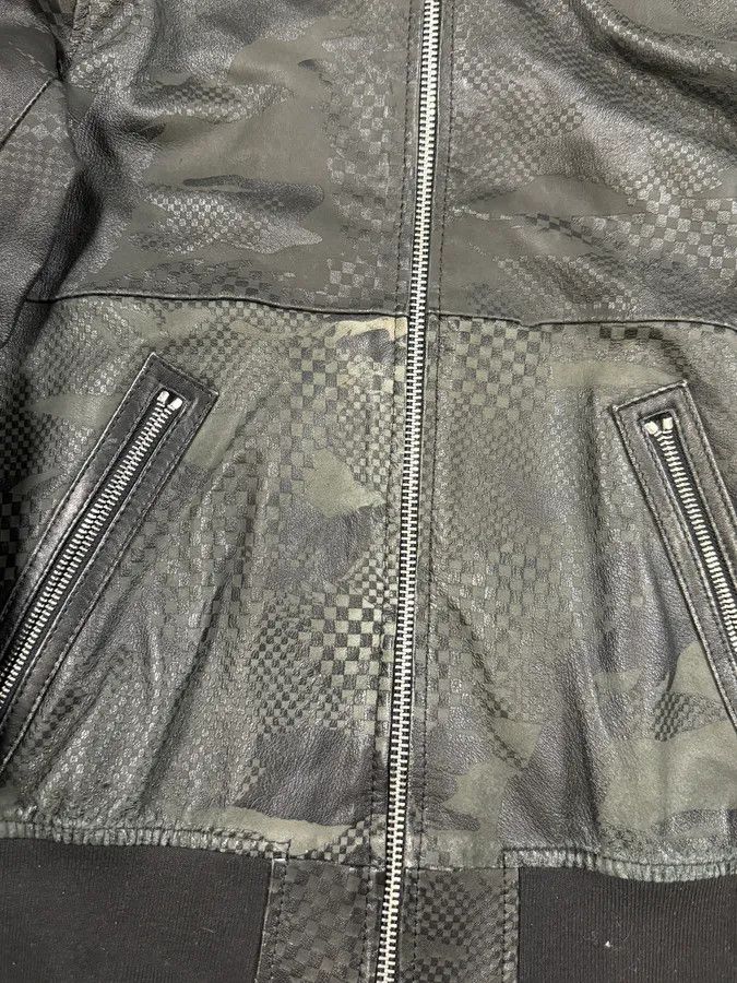 Diesel 2000s Diesel Camo Square Black Leather Bomber Jacket Size US S / EU 44-46 / 1 - 7 Thumbnail