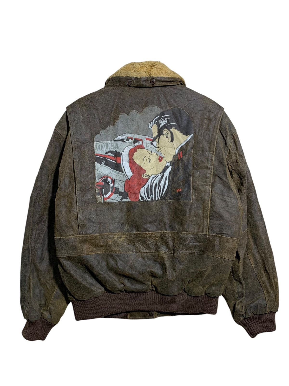 Other 🔥VTG SHEEPSKIN LEATHER FLIGHT JACKETS MADE IN ITALY Size US L / EU 52-54 / 3 - 1 Thumbnail