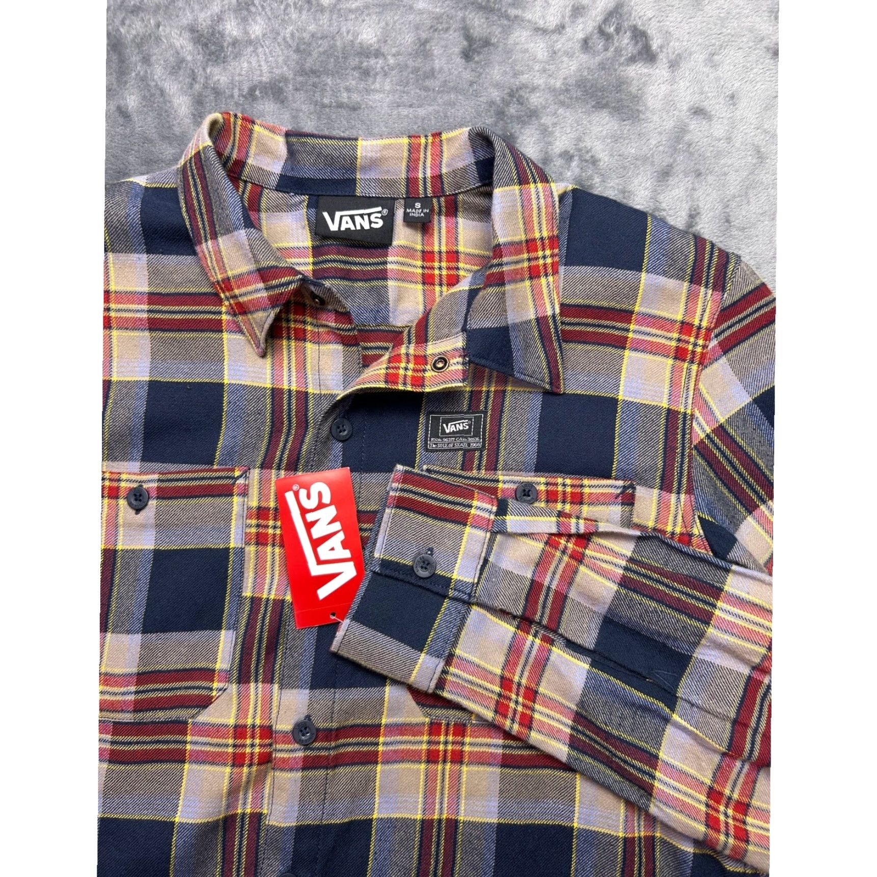 Vans VANS Mens Plaid Flannel Shirt Button-Up Chest Pockets Multicolor Casual Hipster Skateboarding Grunge Fall Winter Spring Small N/A Size US S / EU 44-46 / 1 - 5 Thumbnail