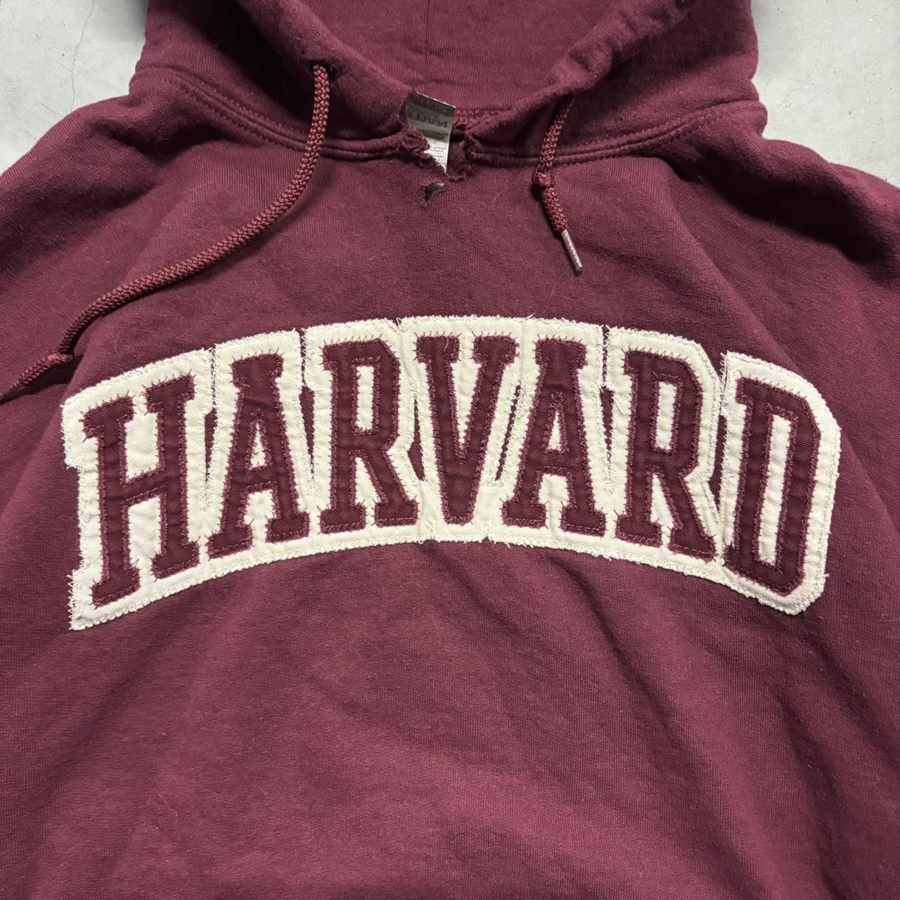 Japanese Brand × Vintage Crazy Vintage Y2K/2000s Harvard University Burgundy College Essential Hoodie! Size US M / EU 48-50 / 2 - 2 Thumbnail