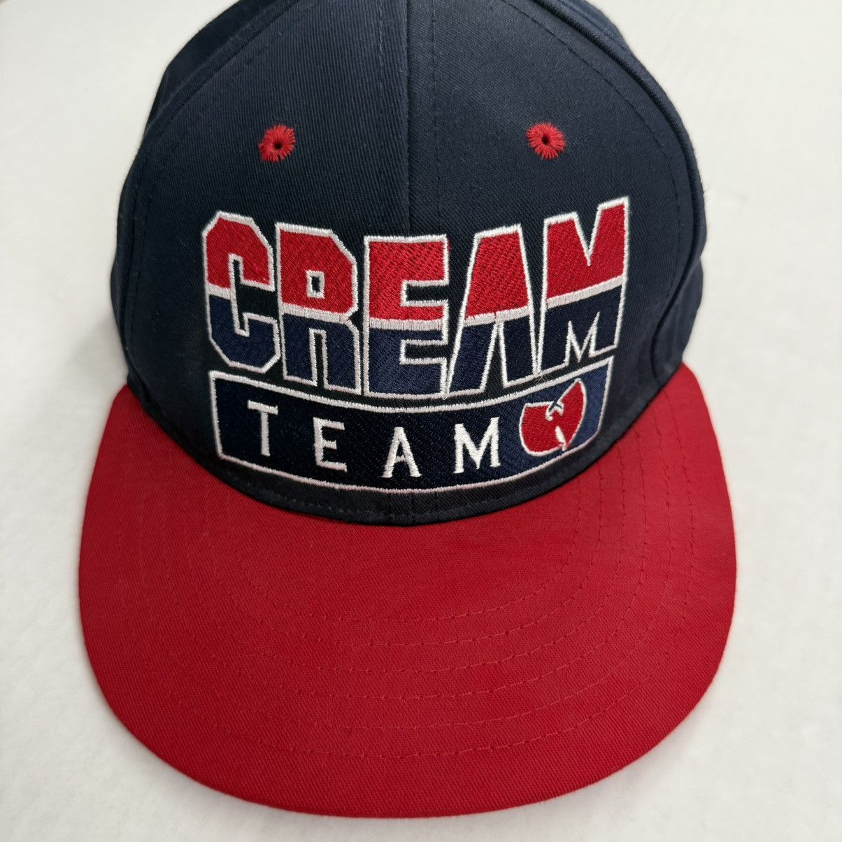 Wu-Tang Clan 🔴Wu-Tang Hat CREAM TEAM Rare Navy Red Raekwon Gza Rza Size ONE SIZE - 2 Thumbnail