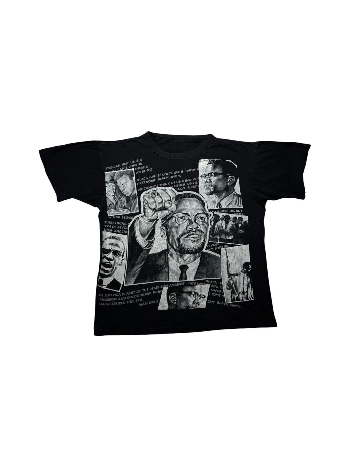 Vintage Vintage 1990’s Malcolm X Rap Tee Shirt Size US XL / EU 56 / 4 - 1 Thumbnail