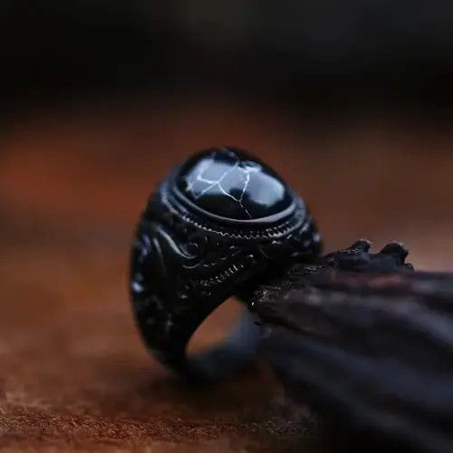 Other Stones Ring in Stainless Steel Jewelry Size ONE SIZE - 2 Thumbnail
