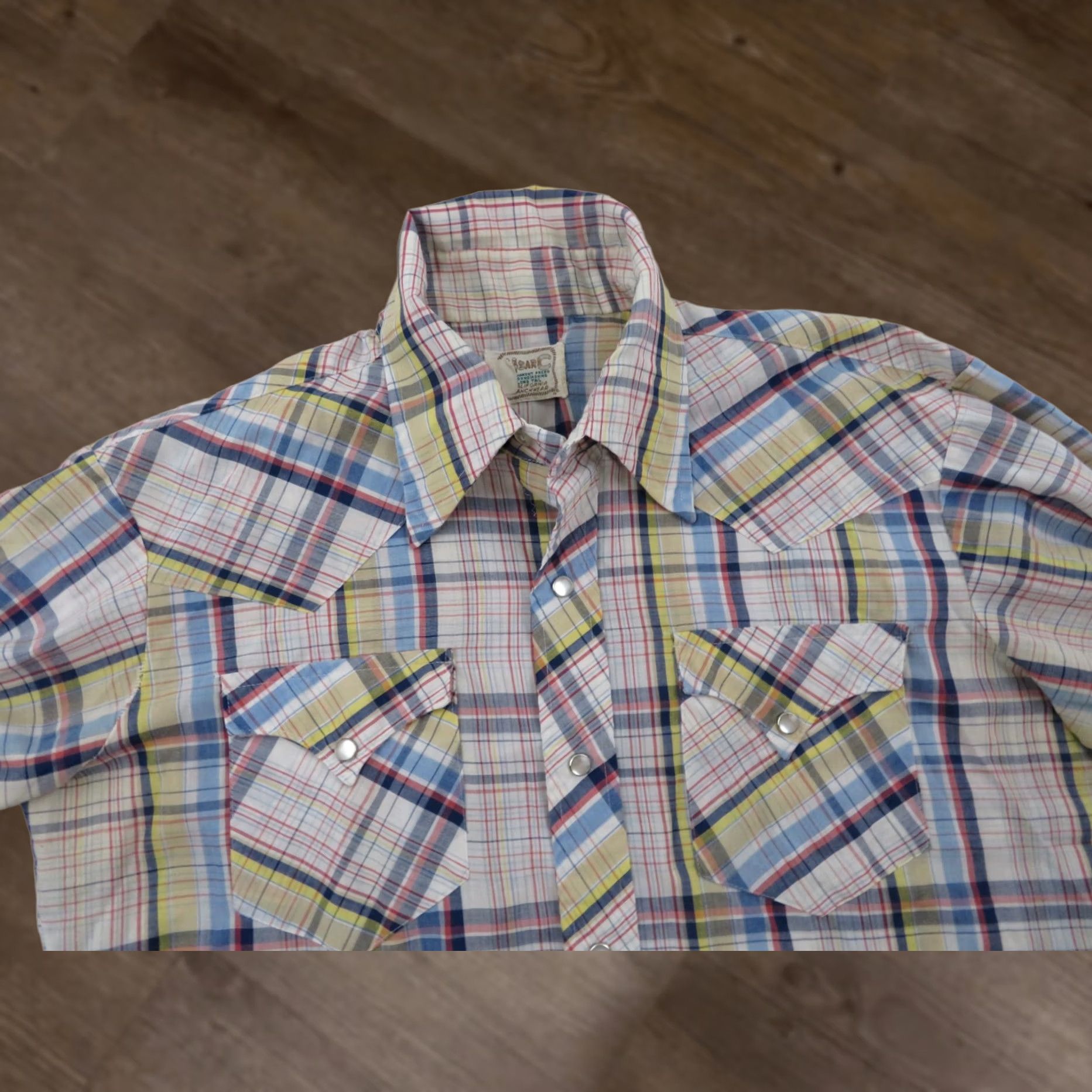 Vintage Vintage H Bar C Western Pearl Snap Shirt Men’s Large Plaid Long Sleeve Cowboy 70s 80s Rodeo Size US L / EU 52-54 / 3 - 1 Thumbnail
