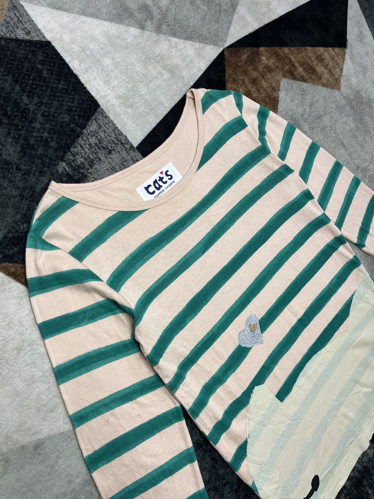 Tsumori Chisato Tsumori Chisato Cats Nya Logo Stripe Printed Longsleeve Size M / US 6-8 / IT 42-44 - 3 Thumbnail
