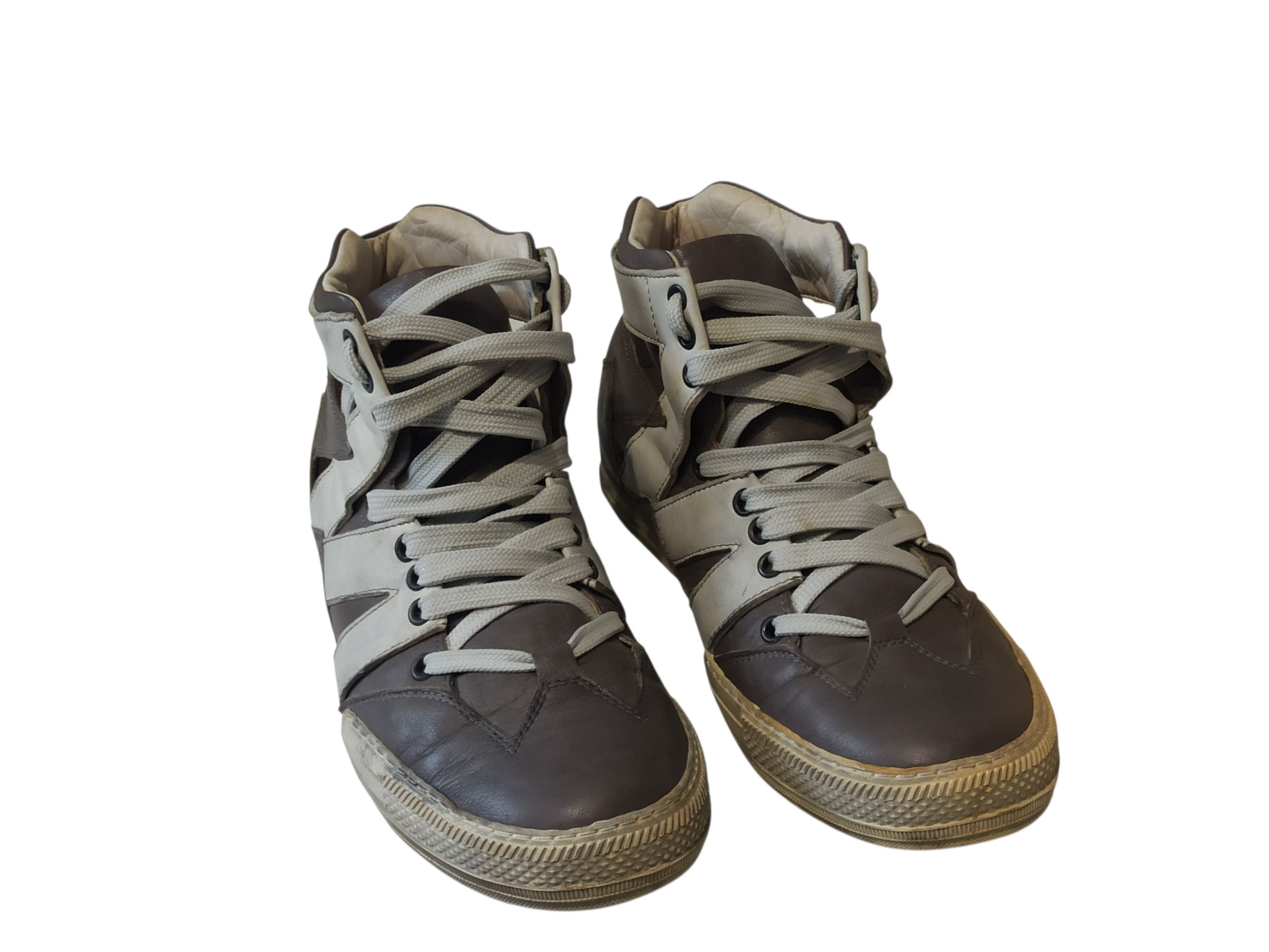 Marithe + Francois Girbaud Marithe Francois Girbaud Archive Panelled Leather High-Tops Size US 11 / IT 41 - 2 Thumbnail