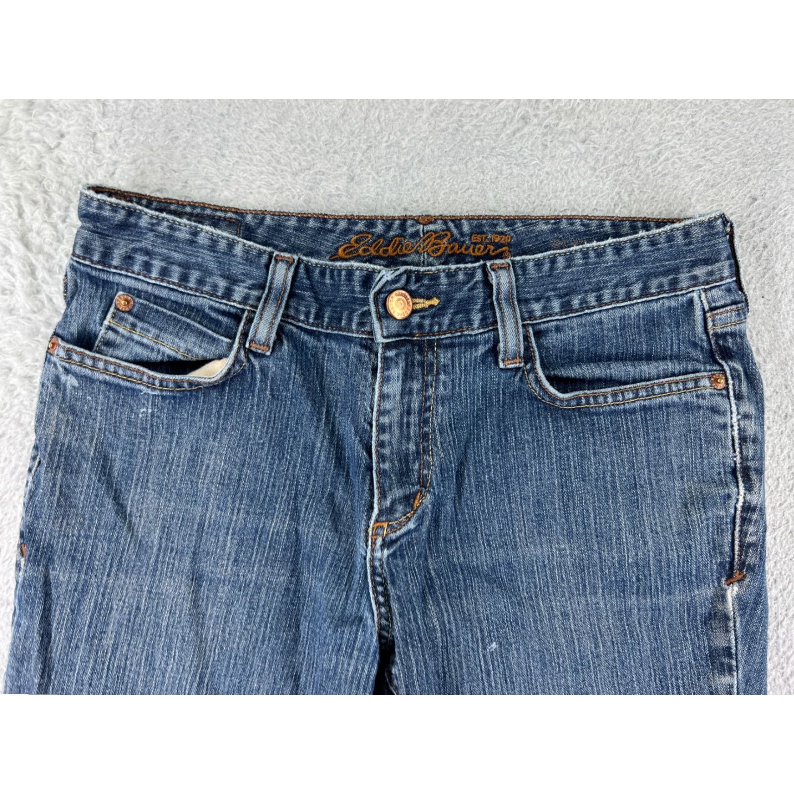 Eddie Bauer Eddie Bauer Jeans Womens 6 Blue Denim Bootcut Mid Rise Cotton Blend 26x27 Adult Regular Navy Mens Women Girls Size 28" / US 6 / IT 42 - 6 Thumbnail