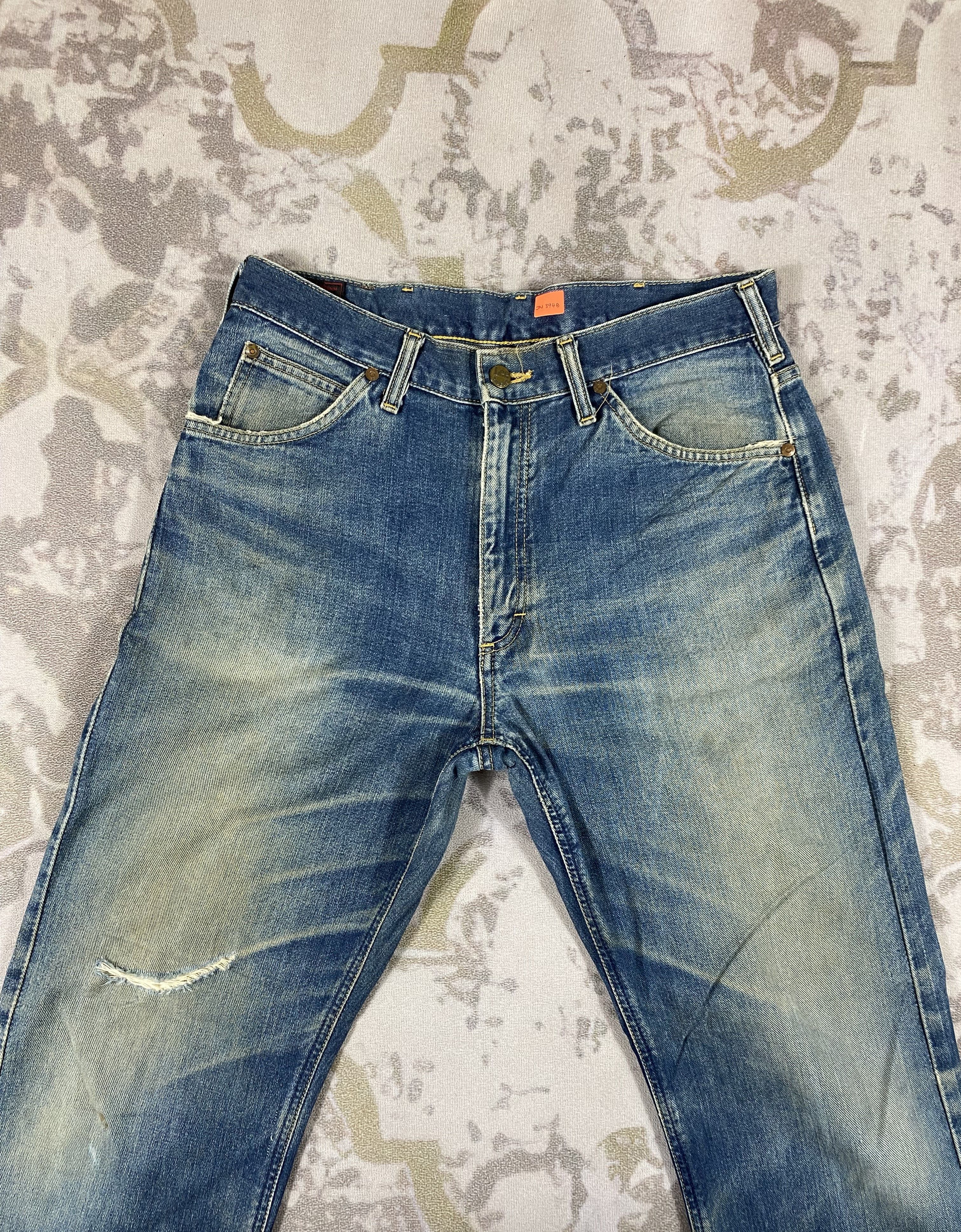 Vintage 31x32.5 Vintage 80s Lee Distressed Selvedge Redline-JN3948 Size US 31 - 3 Thumbnail