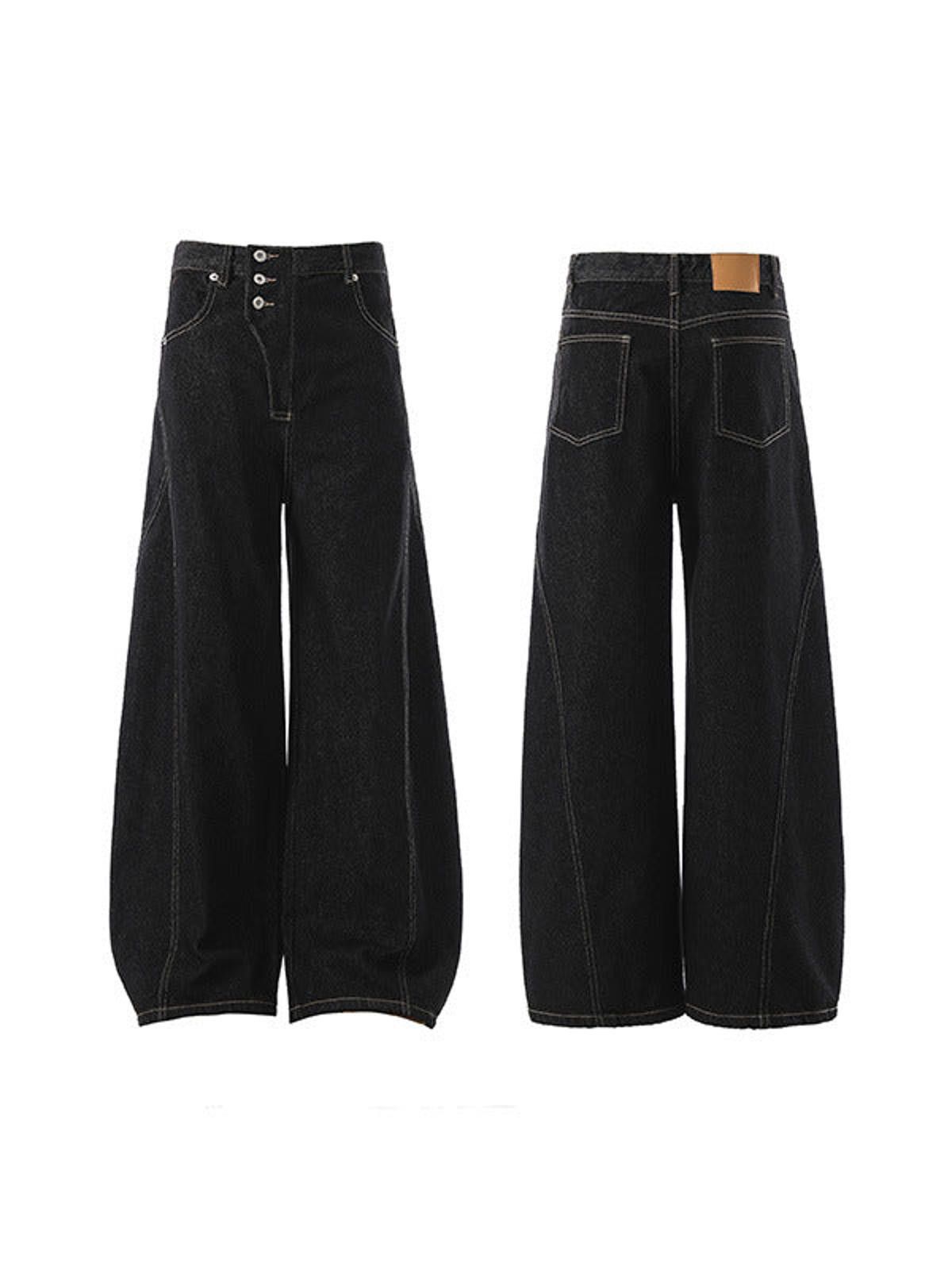 Other Black Wide Leg Denim Jeans, High Waist Baggy Jeans Size US 28 / EU 44 - 7 Thumbnail