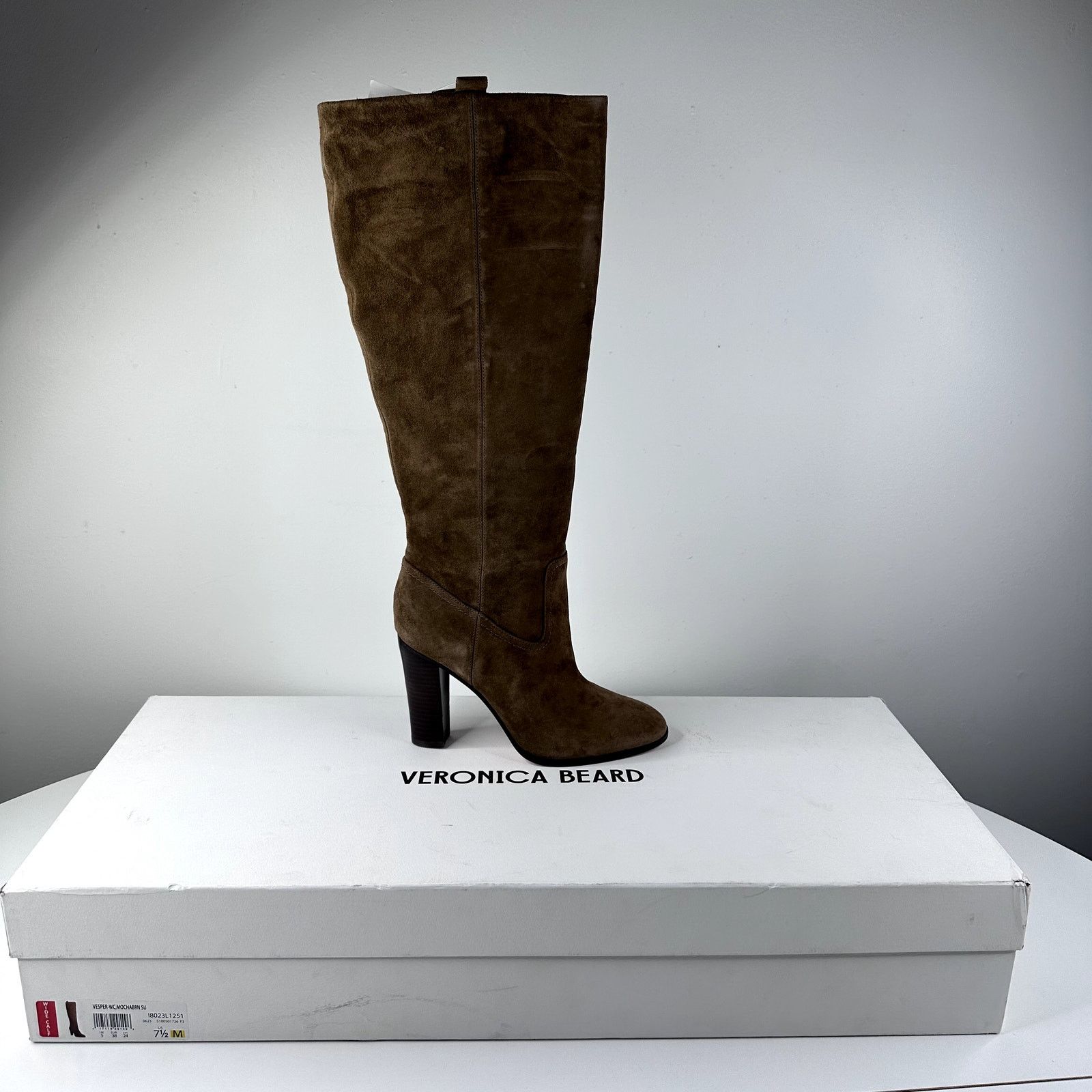 Veronica Beard VERONICA BEARD Vesper Taupe Brown Suede WIDE CALF Boots 7.5 Size US 7.5 / IT 37.5 - 2 Thumbnail