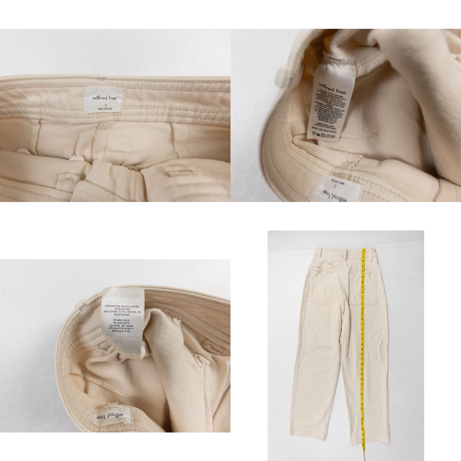 Vintage Wilfred Free Modern Utility Pants Women's Size 0 Beige Mid Rise Casual Cotton Spandex Outdoor Size 25" / US 0 / IT 36 - 8 Thumbnail