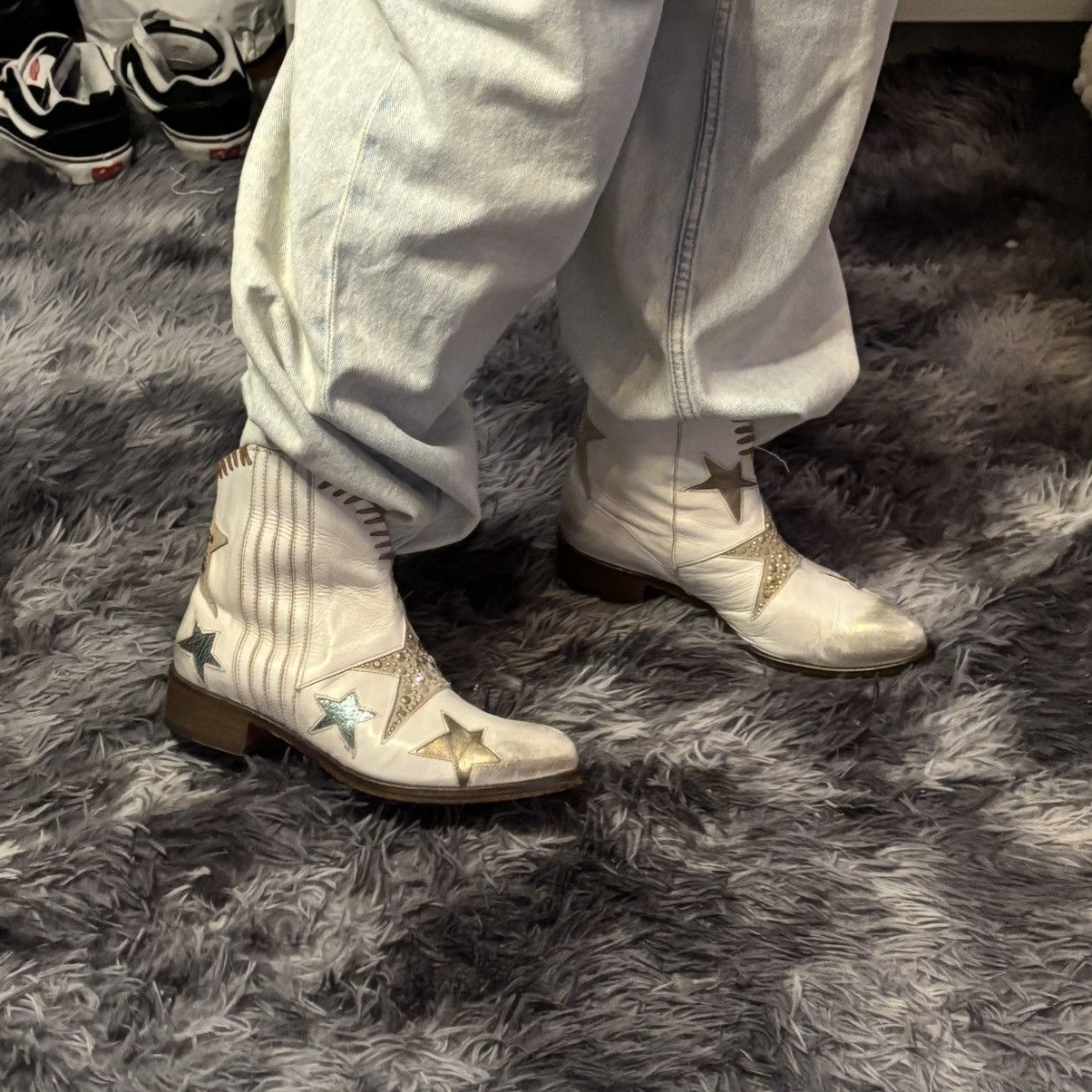 Other × Vintage Italian Vero Cuoio Stars Cowboy Boots amazing beautiful Size US 8 / IT 38 - 8 Thumbnail
