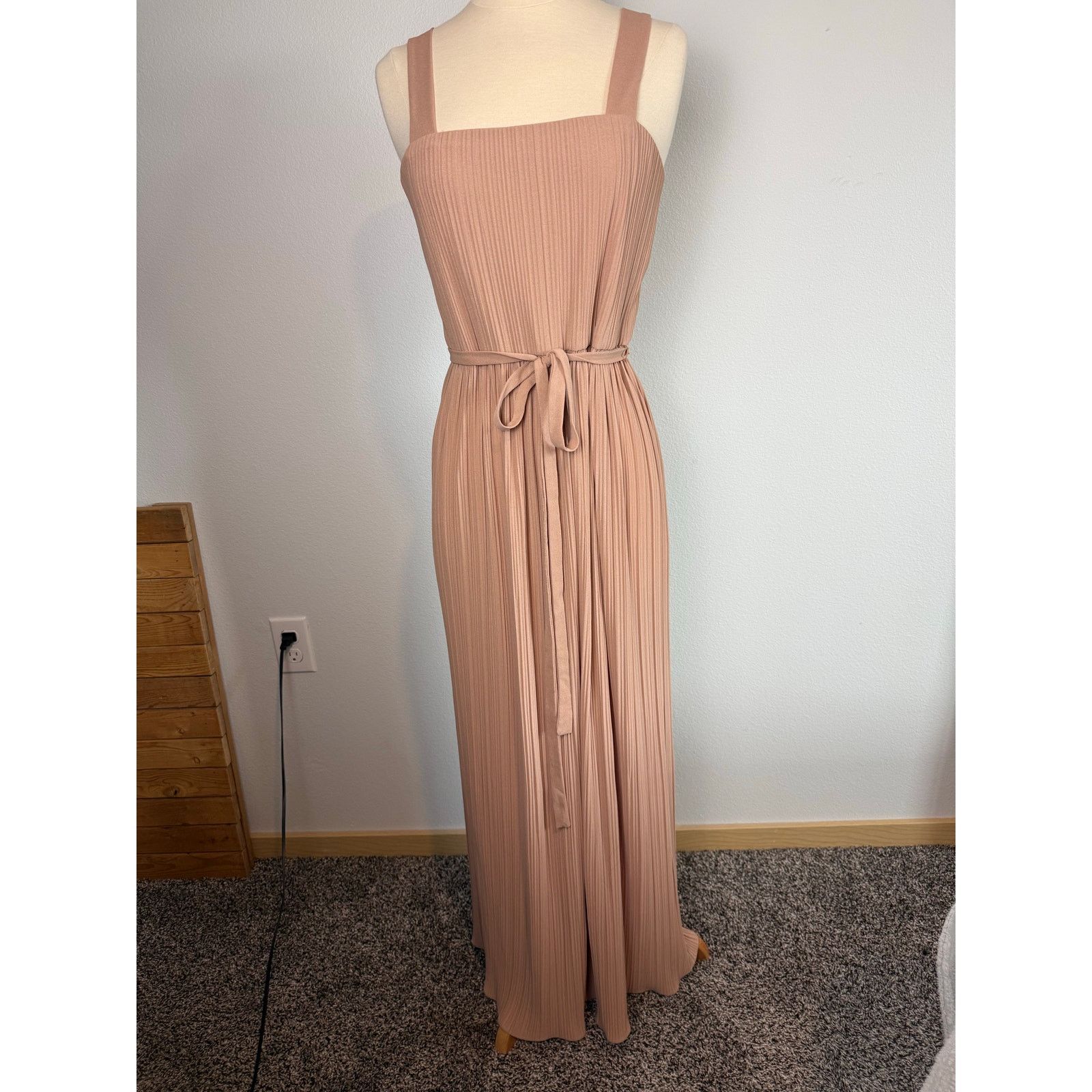 BERNADETTE Vintage Bernadette Designs Beige Pleated Maxi Dress. Sz Sml Size S / US 4 / IT 40 - 8 Thumbnail