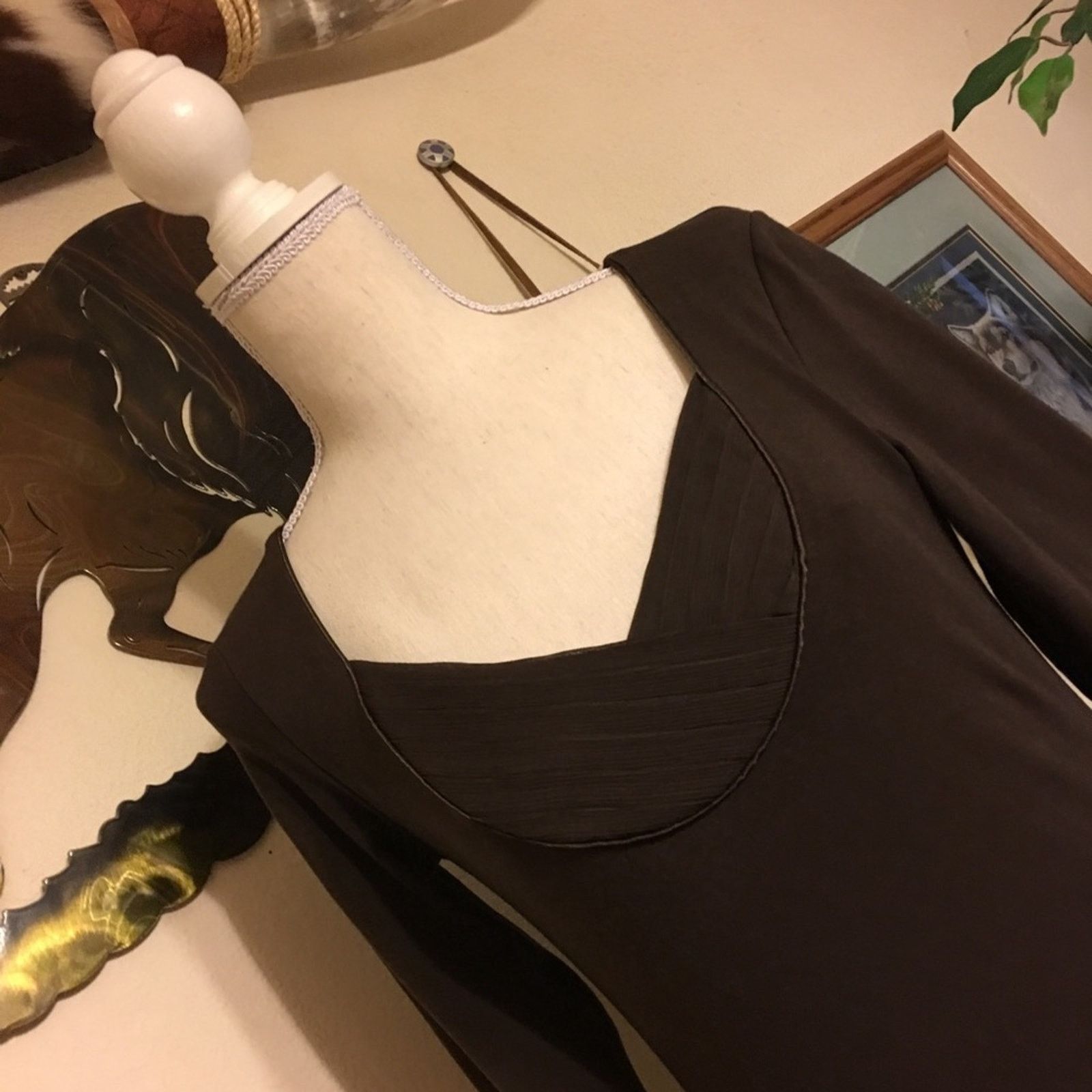 Other Moda International Brown long sleeve top Size S / US 4 / IT 40 - 2 Thumbnail