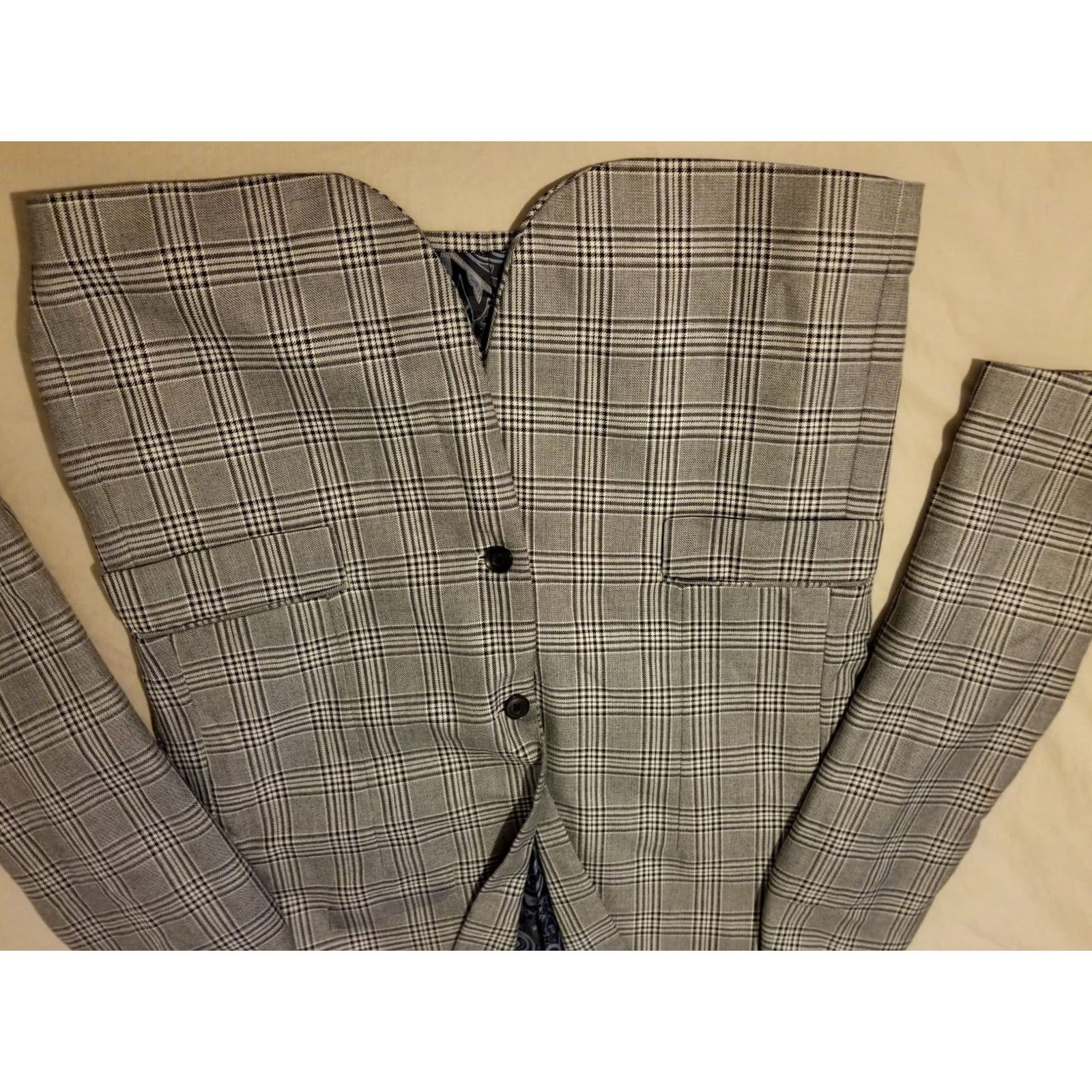 Vintage VINTAGE Alan Flusser Sports Blazer 44L Grey Mens 3-in-1 Jacket Blazer Gray Sports Mens Size 44R - 7 Thumbnail