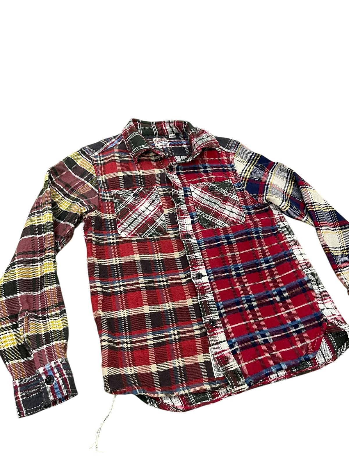 Japanese Brand Multi Plaid Houston Union Made Flannel Shirt Workwear 6🟩7 Size US M / EU 48-50 / 2 - 1 Thumbnail