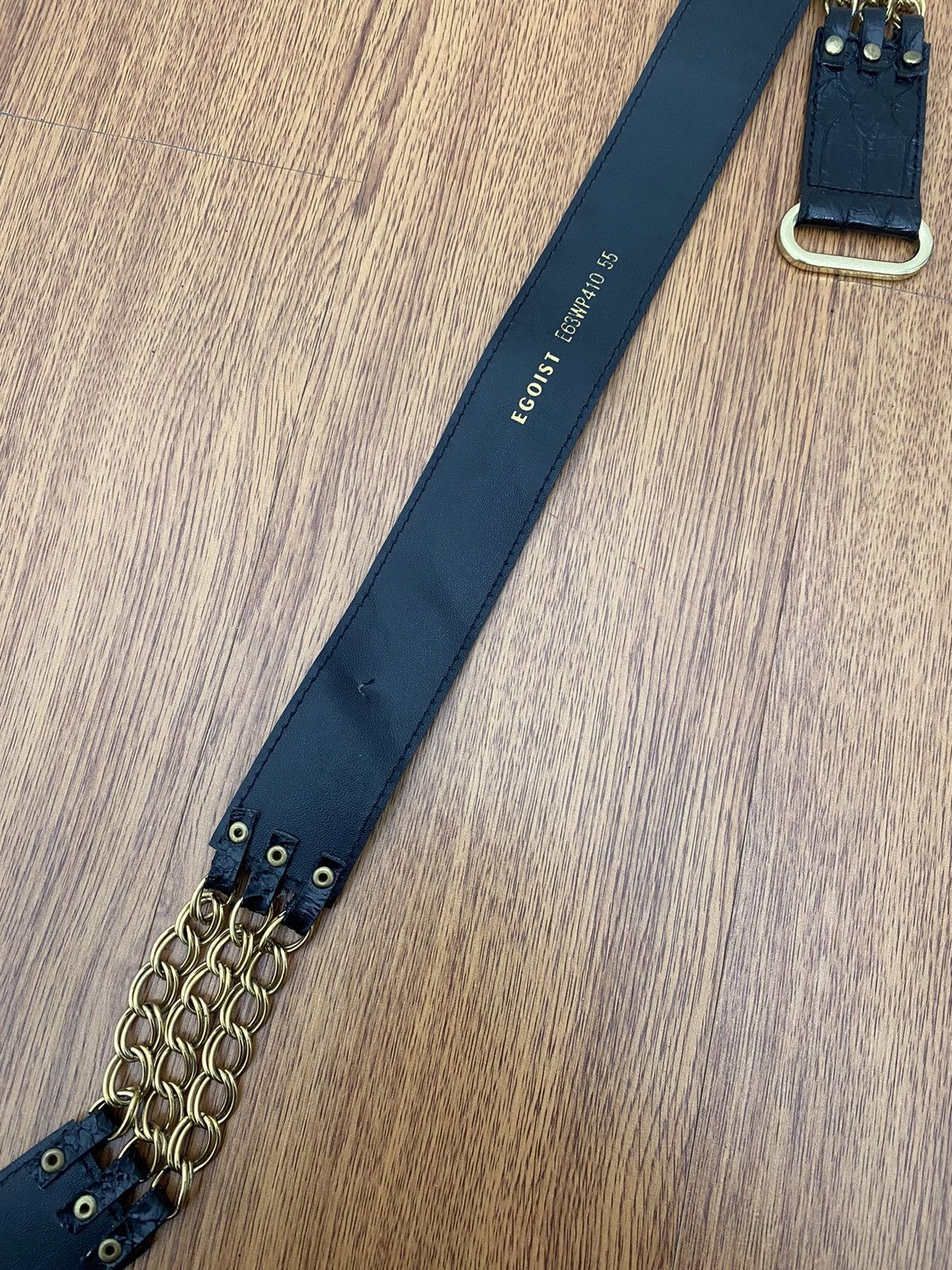 If Six Was Nine × Japanese Brand × Le Grande Bleu (L.G.B.) EGOIST black snakeskin gold chain belt Size ONE SIZE - 6 Thumbnail