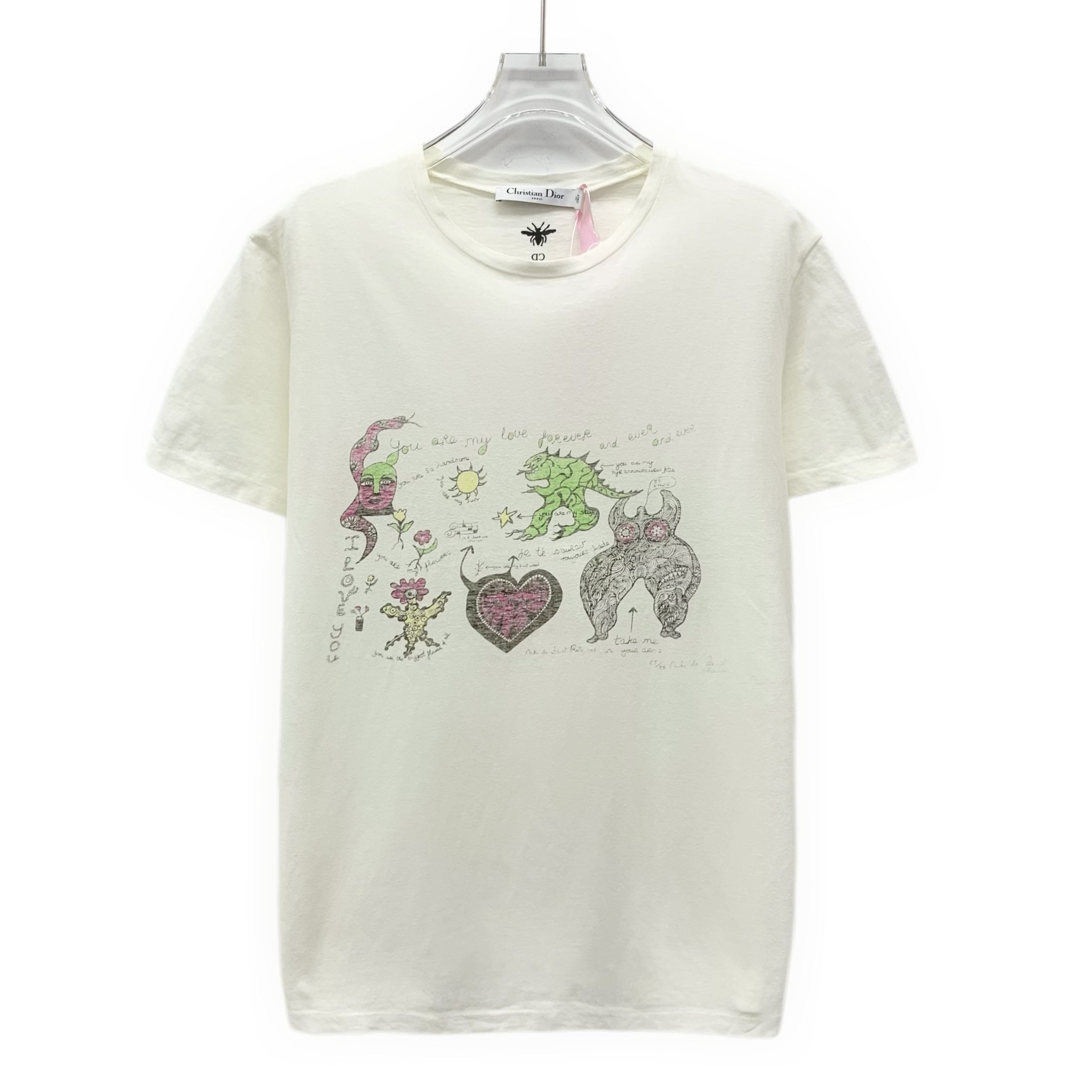 Dior Dior Graphic Tee Off-White Monster Print (Size L) Size L / US 10 / IT 46 - 1 Thumbnail