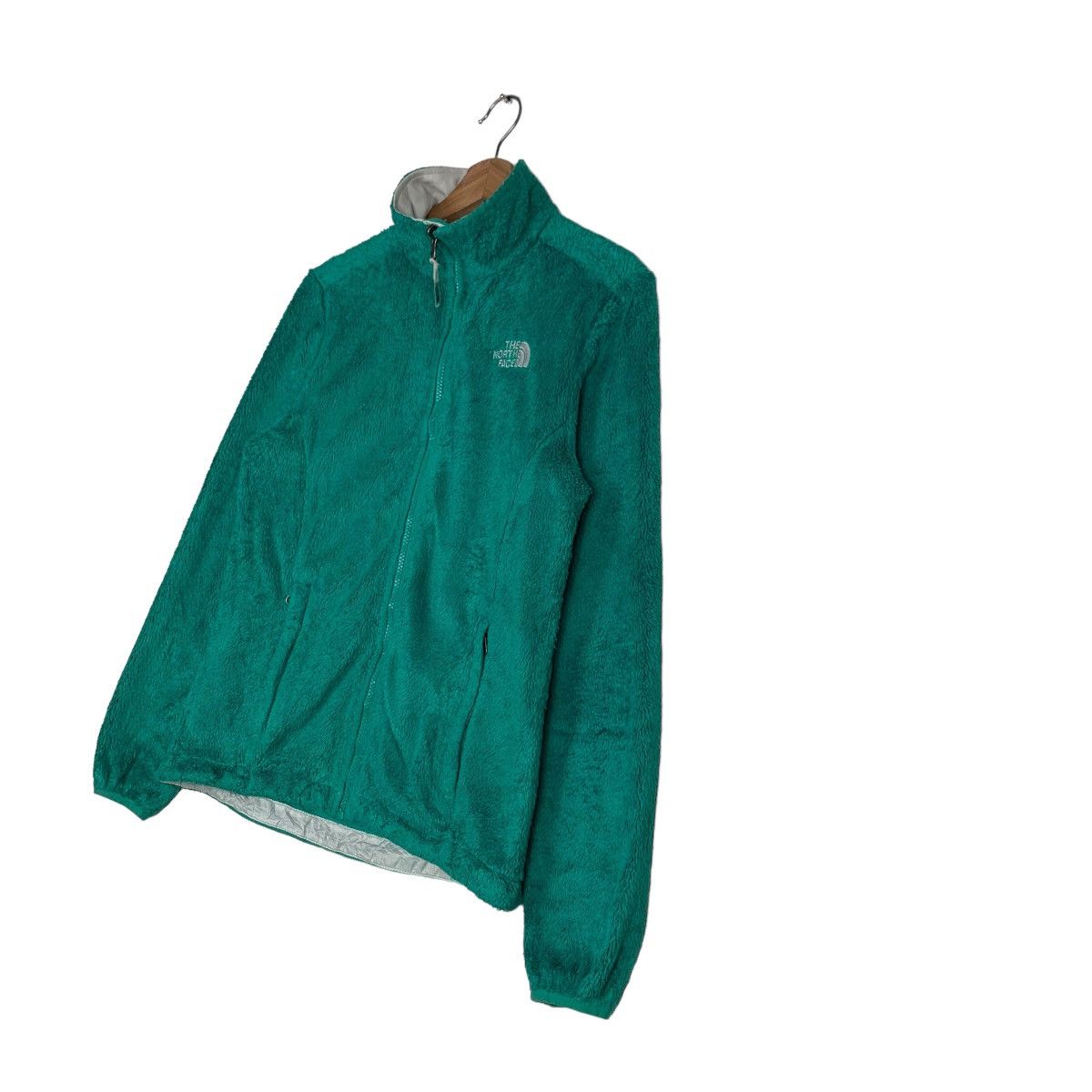 The North Face THE NORTH FACE Embroidery Logo Green Fleece Jacket #0239-C11 Size S / US 4 / IT 40 - 2 Thumbnail