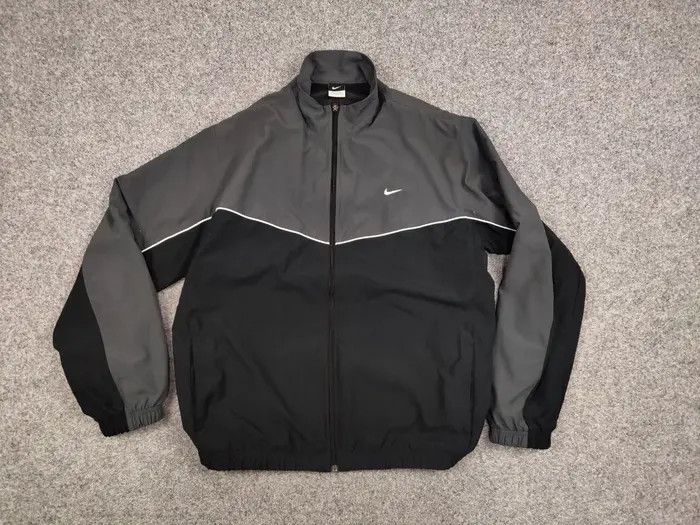 Nike Vintage Y2K Nike Swoosh Black Drill Lightweight Track Jacket Size US XL / EU 56 / 4 - 4 Thumbnail