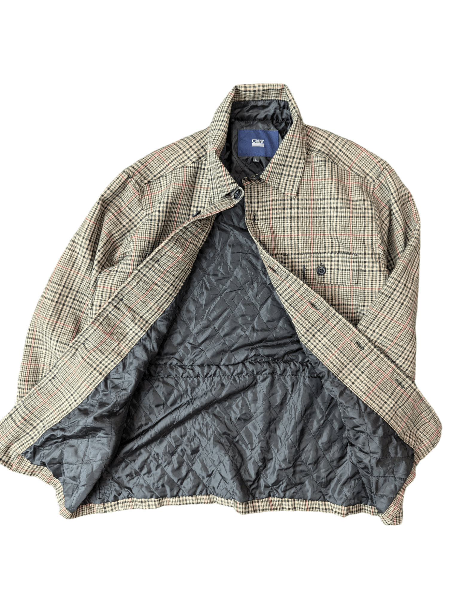 Japanese Brand Crew Checkered Quilted Overshirt Button Ups Jacket Size US L / EU 52-54 / 3 - 6 Thumbnail