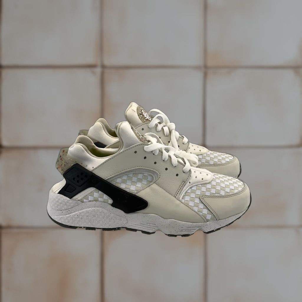Nike Men's Air Huarache Crater Sneakers Light Bone White Black Size 10