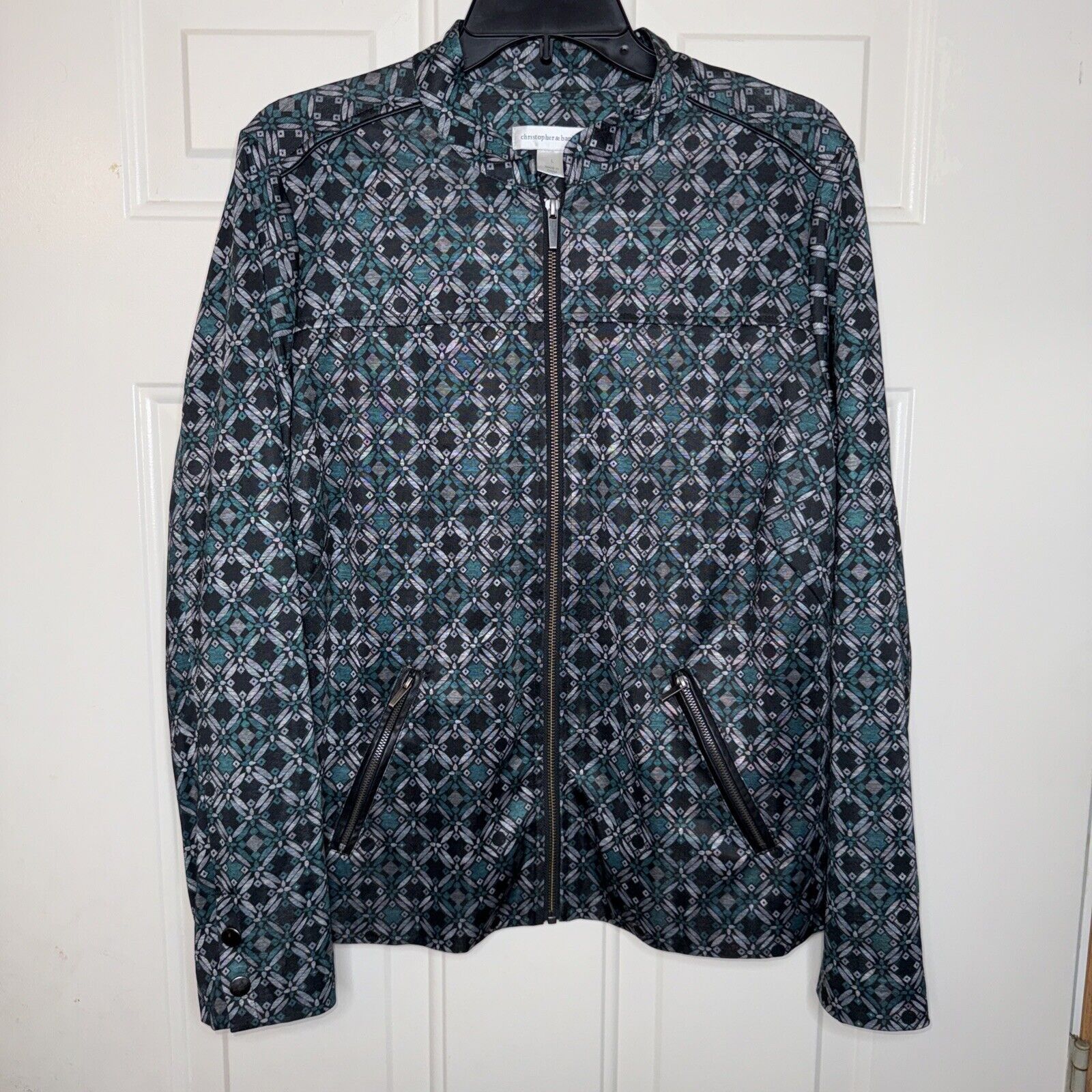 & Other Stories Christopher & Banks Women’s Track Jacket Black Green Size L / US 10 / IT 46 - 1 Thumbnail