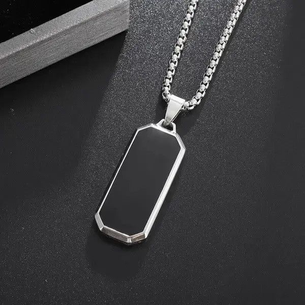 Japanese Brand Classic Black Rectangular Necklace Size ONE SIZE - 2 Thumbnail