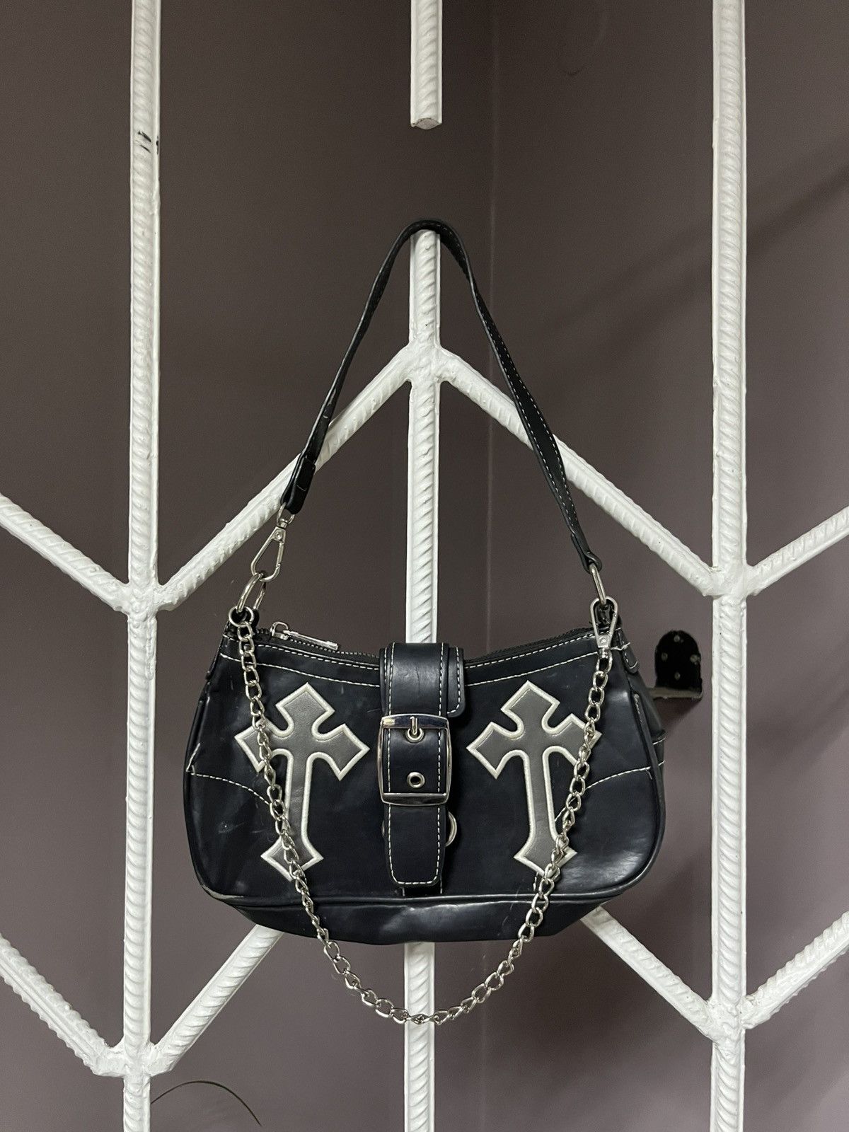 Hysteric Glamour Leather Cross Chain Y2K Bag Size ONE SIZE - 1 Thumbnail