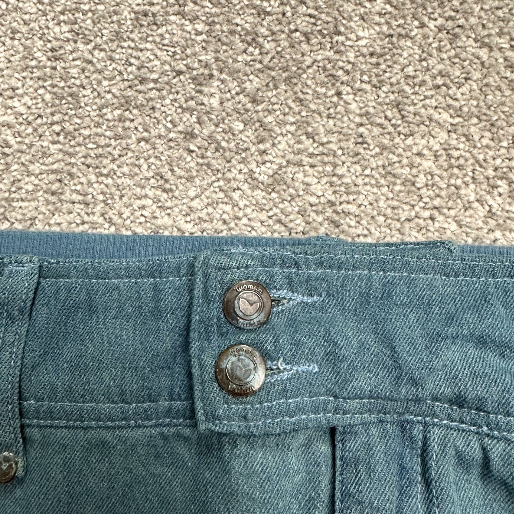 Vintage Woman Within Jeans Women 18W Plus Denim Cargo Straight 35x27 Blue 27in Inseam Size 40" / US 18 - 3 Thumbnail
