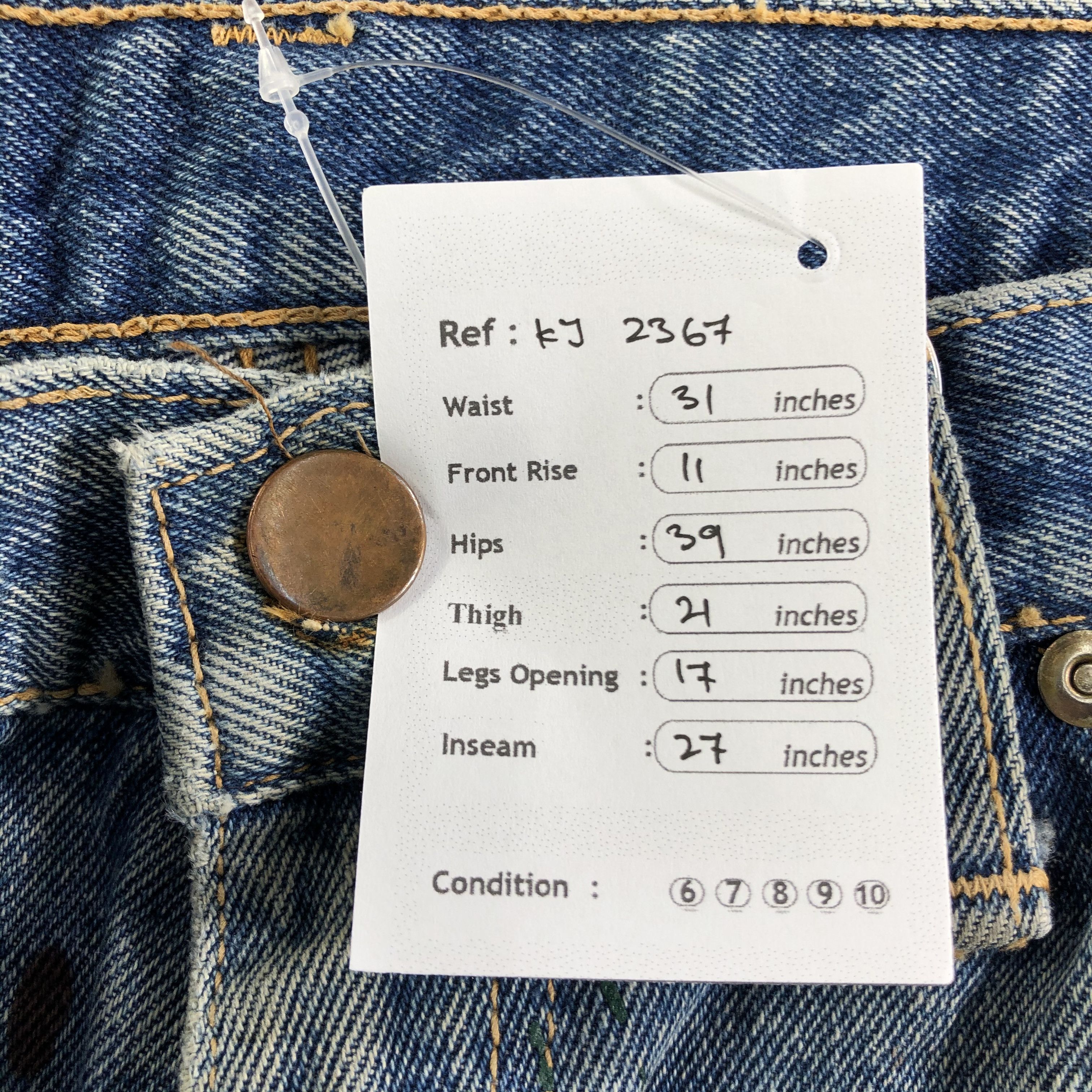 Japanese Brand Vintage Japanese Brand Jeans Painted Denim KJ2367 Size US 31 - 8 Thumbnail