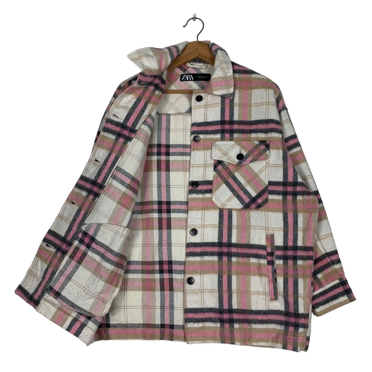 Zara ZARA CHECKED PLAID TARTAN PINK FLANNEL #0330-C15 Size XS / US 0-2 / IT 36-38 - 10 Thumbnail