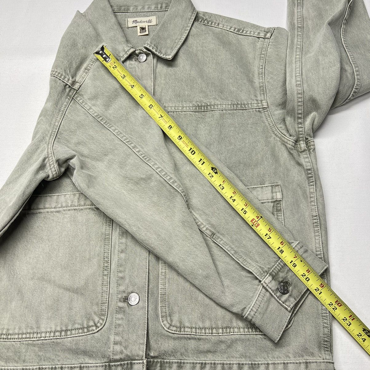 Madewell Madewell Jean Jacket Green Chore Denim Coat Faded Pockets Size M / US 6-8 / IT 42-44 - 18 Thumbnail