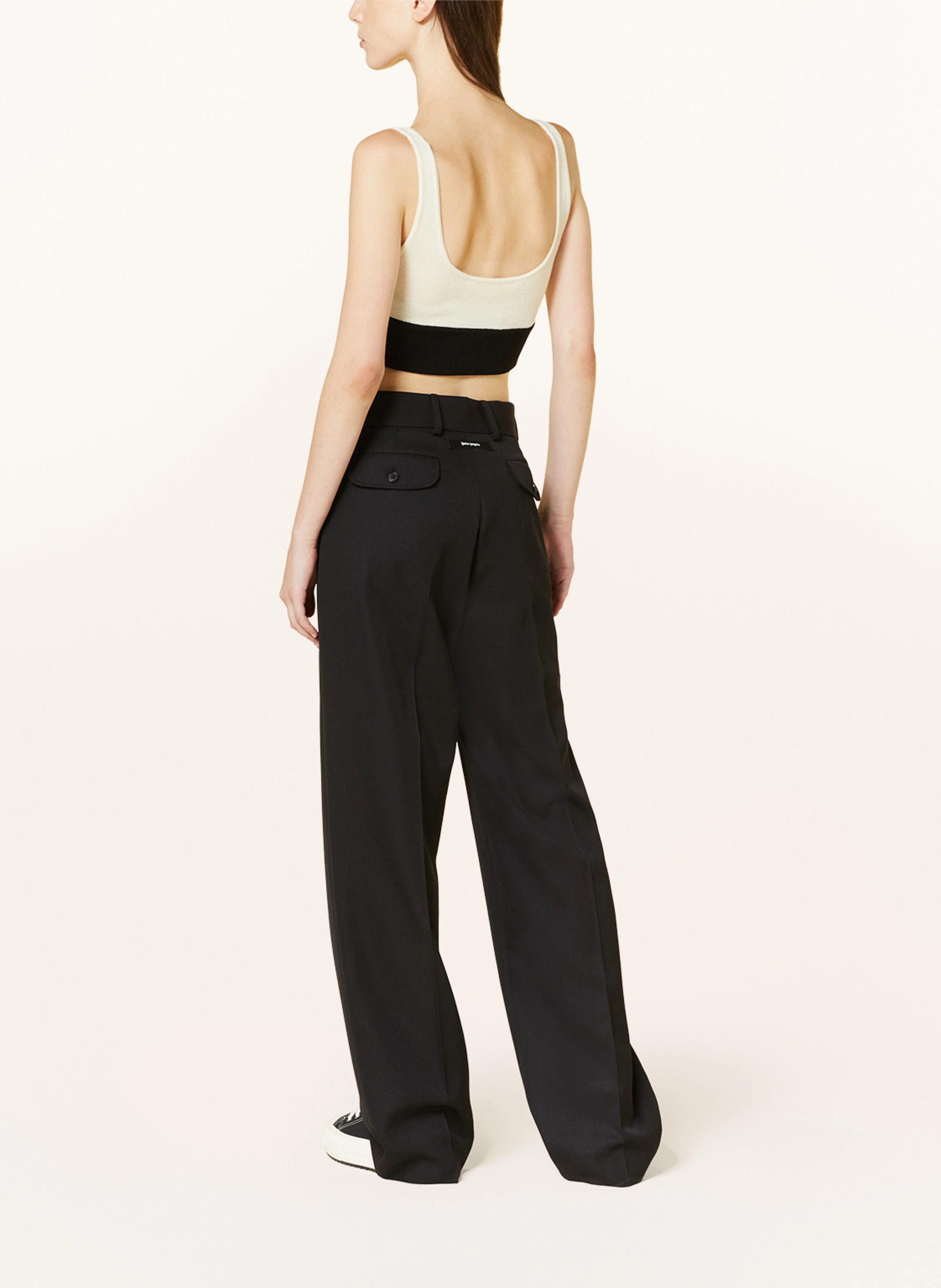 Palm Angels o1y1225 Crop Top in Ivory/Black Size XL / US 12-14 / IT 48-50 - 4 Thumbnail