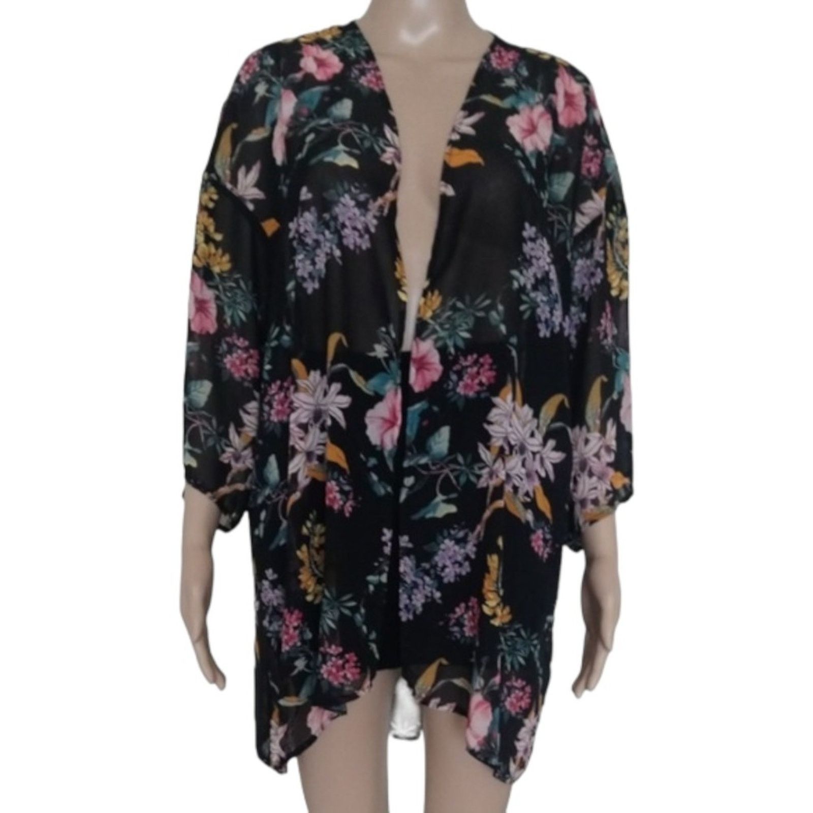 H&M H&M Floral Semi Sheer Kimono Cardigan Top, M Size M / US 6-8 / IT 42-44 - 3 Thumbnail