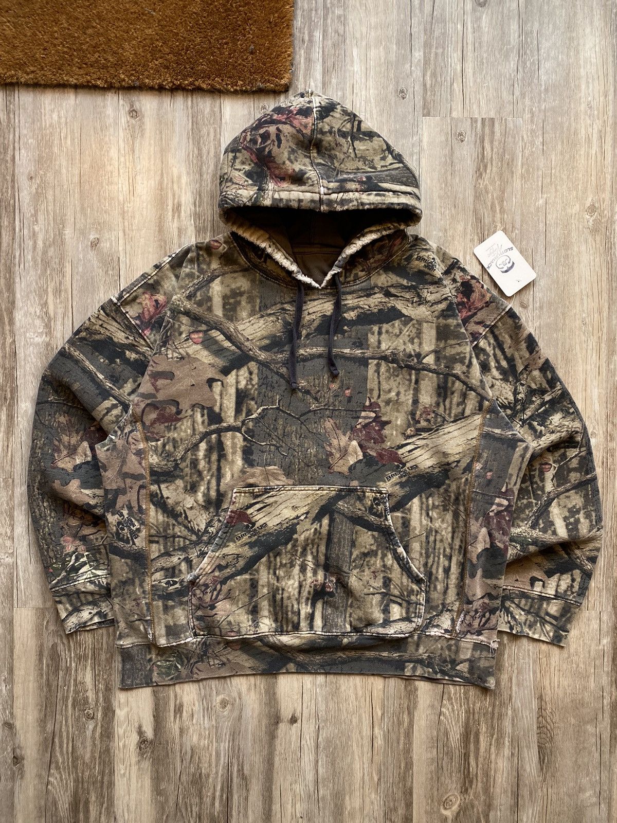 Vintage Y2K Mossy Oaks Woodland Camo Essential Blank Hoodie