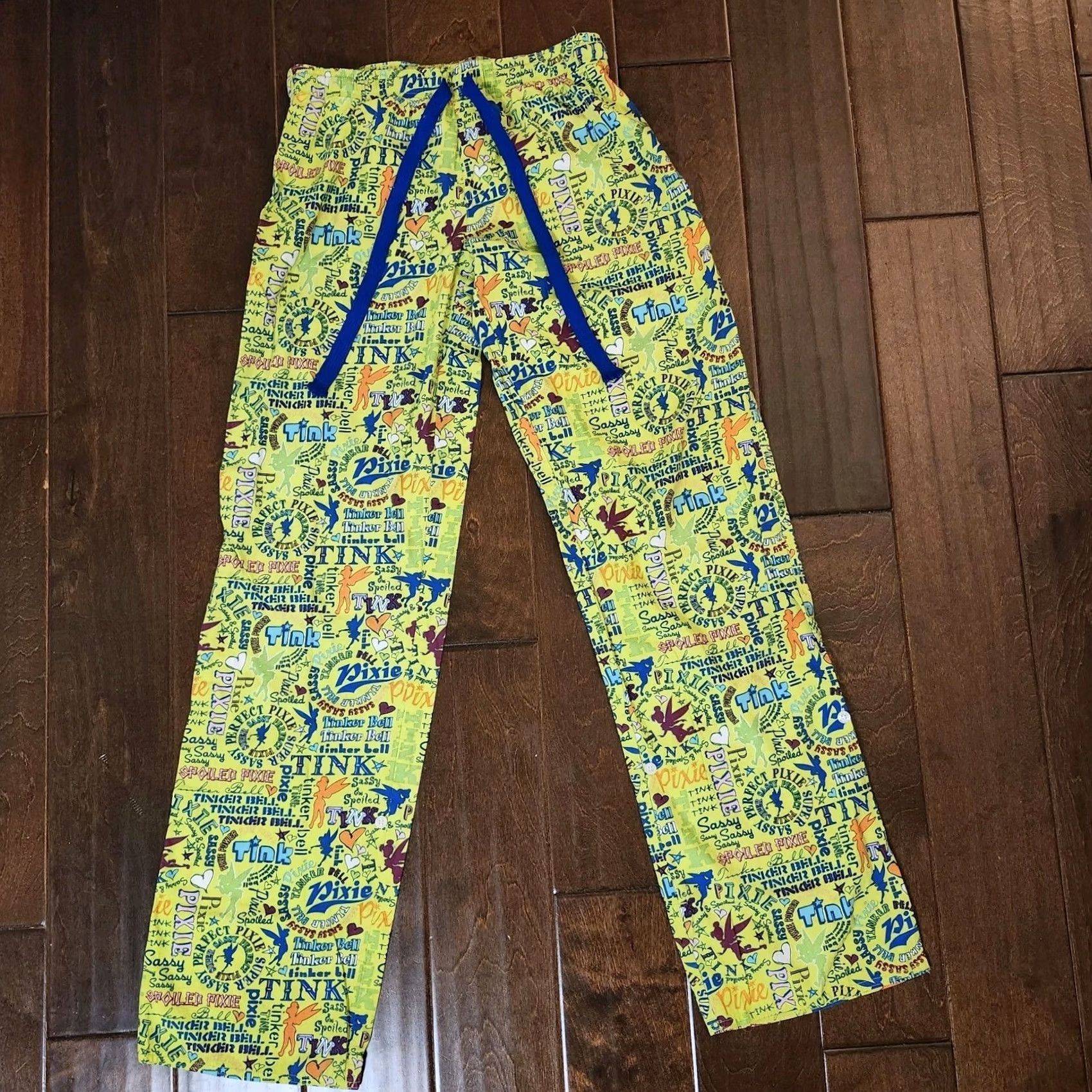 Disney VINTAGE? No — Disney World Disneyland Resort Women's XS Tinkerbell Cotton Pajama Pants Size 26" / US 2 / IT 38 - 2 Thumbnail