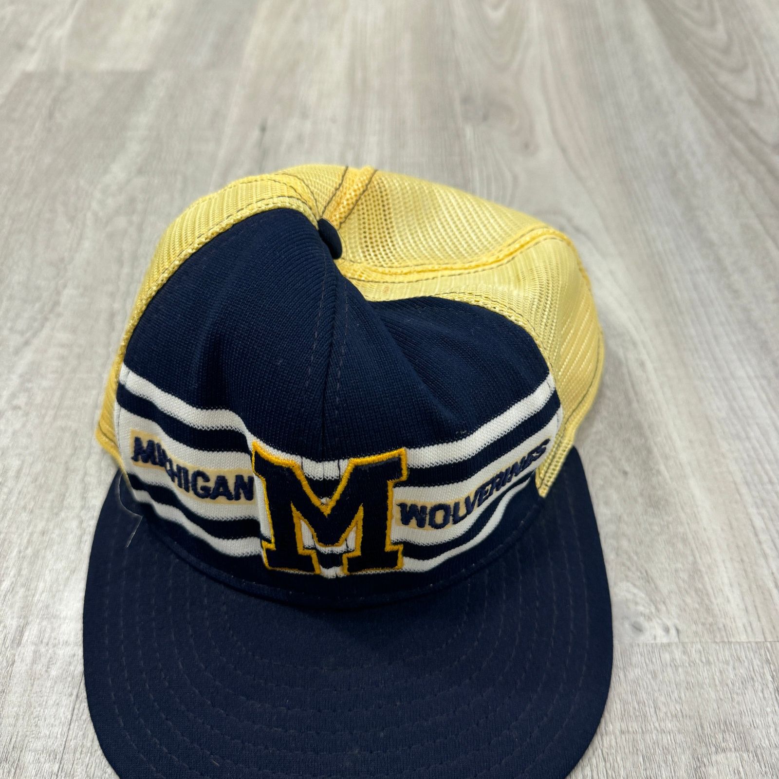 Vintage Vintage Michigan Wolverines Hat Blue Yellow Mesh Snapback Size ONE SIZE - 2 Thumbnail