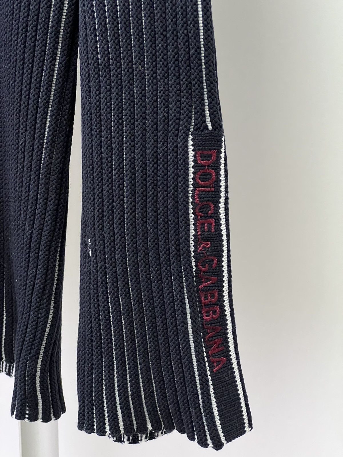 Dolce & Gabbana × Vintage Vintage Dolce Gabbana Striped Knit Sweater Avant Garde 90s Size US XL / EU 56 / 4 - 4 Thumbnail