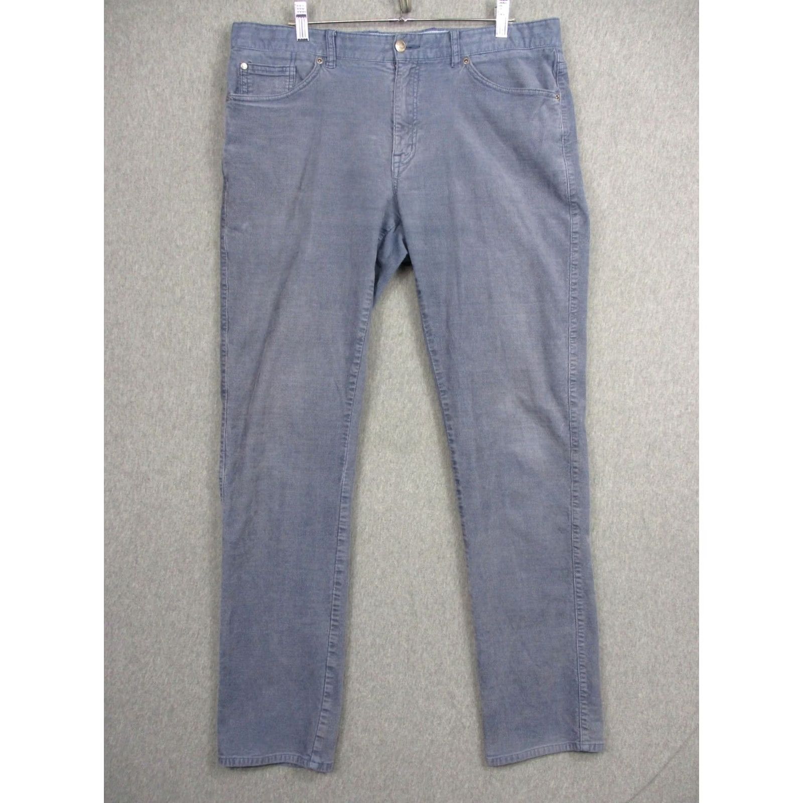 Peter Millar Peter Millar Corduroy Jeans Mens 35x32 Blue Straight Regular Fit 5-Pocket Logo Leather Patch Vintage? No Size US 35 - 2 Thumbnail