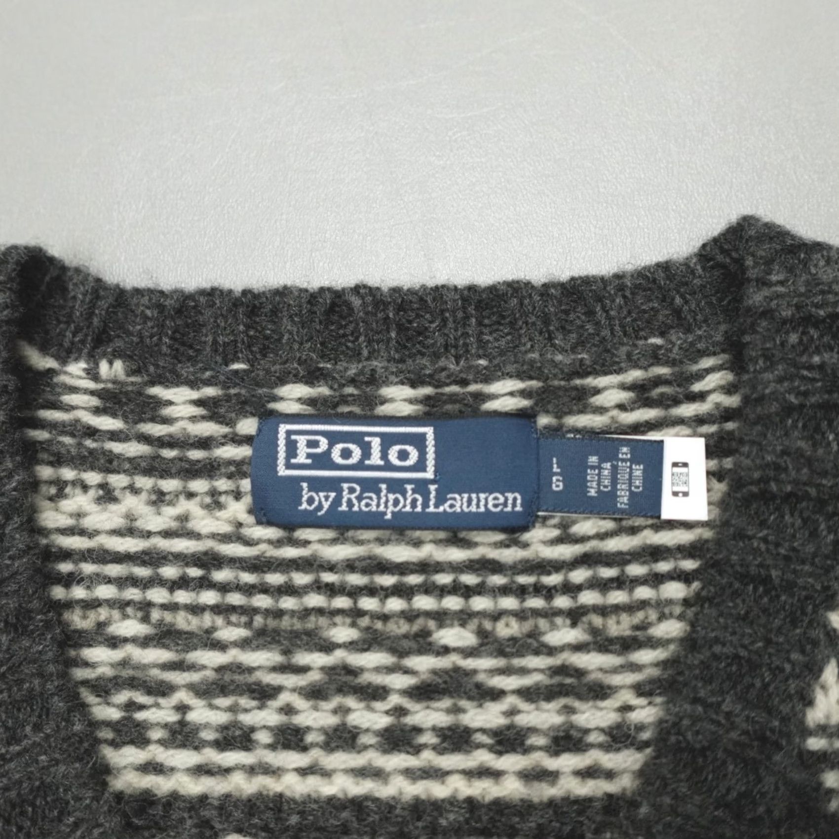 Polo Ralph Lauren Polo Ralph Lauren Fair Isle Wool Knit Gray Sweater L Size Size US L / EU 52-54 / 3 - 3 Thumbnail
