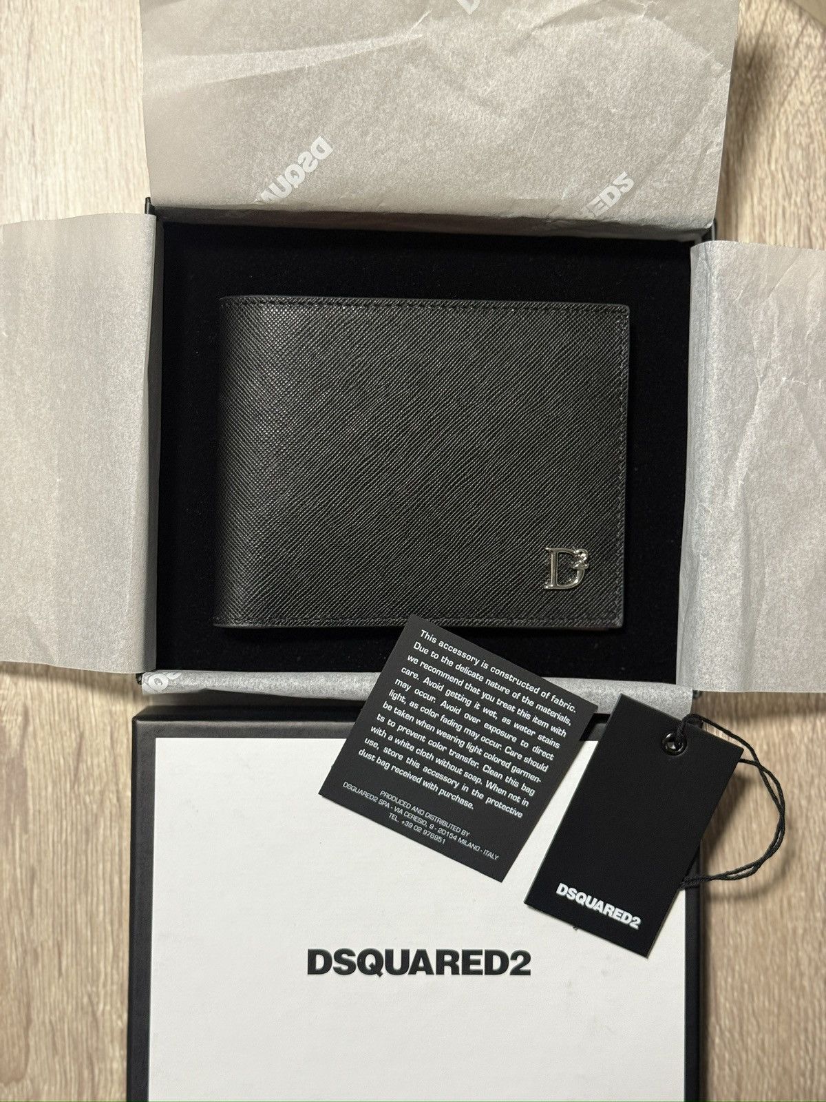 Dsquared2 Dsquared2 Saffiano Leather Bifold Wallet Size ONE SIZE - 3 Thumbnail