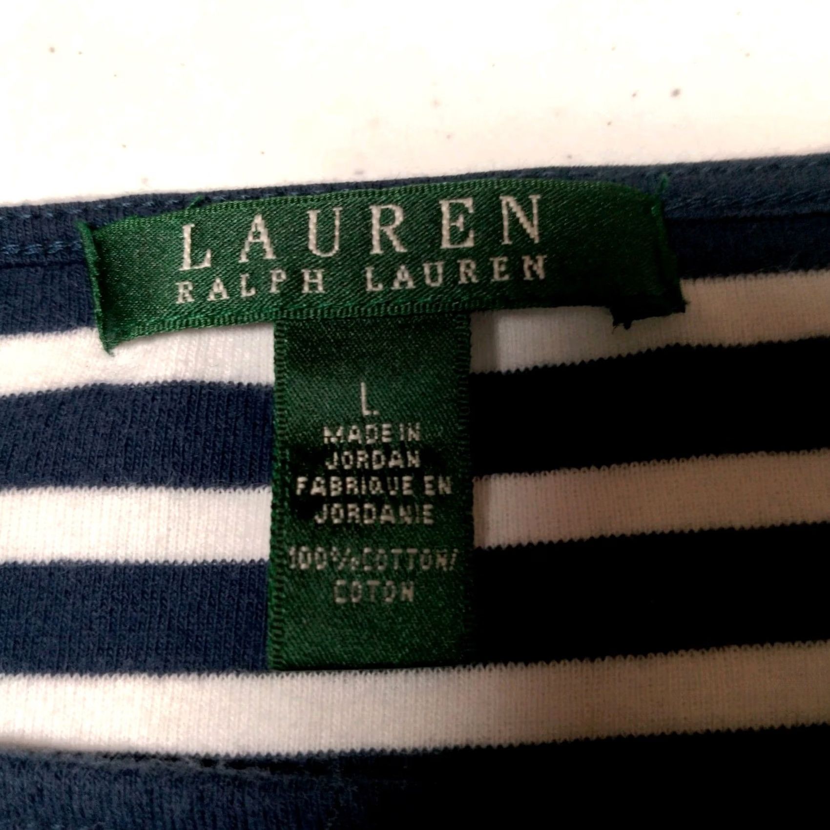 Ralph Lauren VINTAGE Lauren Ralph Lauren Shirt Women L Blue White Nautical Sailor Striped Gold Button Size L / US 10 / IT 46 - 6 Thumbnail